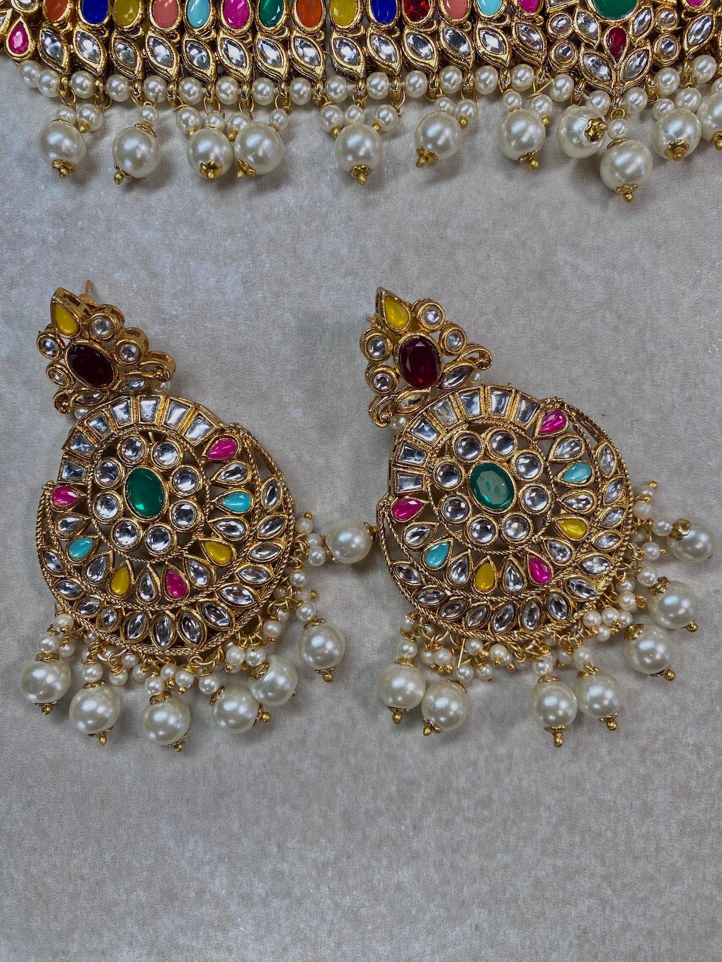 Multicolour Faux Kundan Choker set