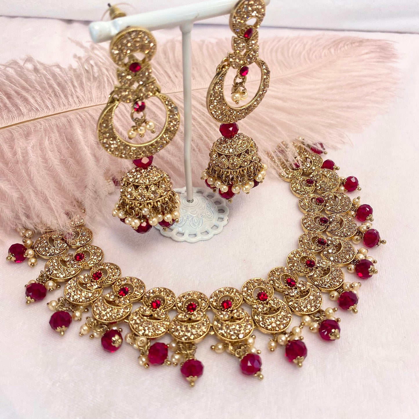 Maroon Necklace Set
