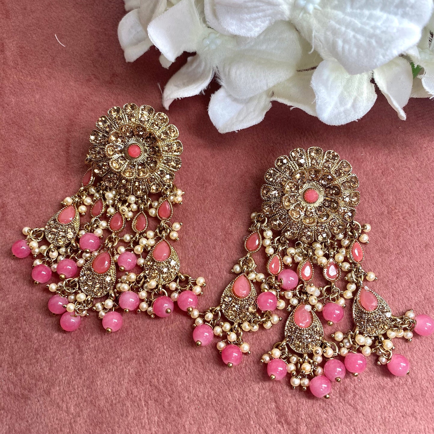 Pink Tassle Earrings