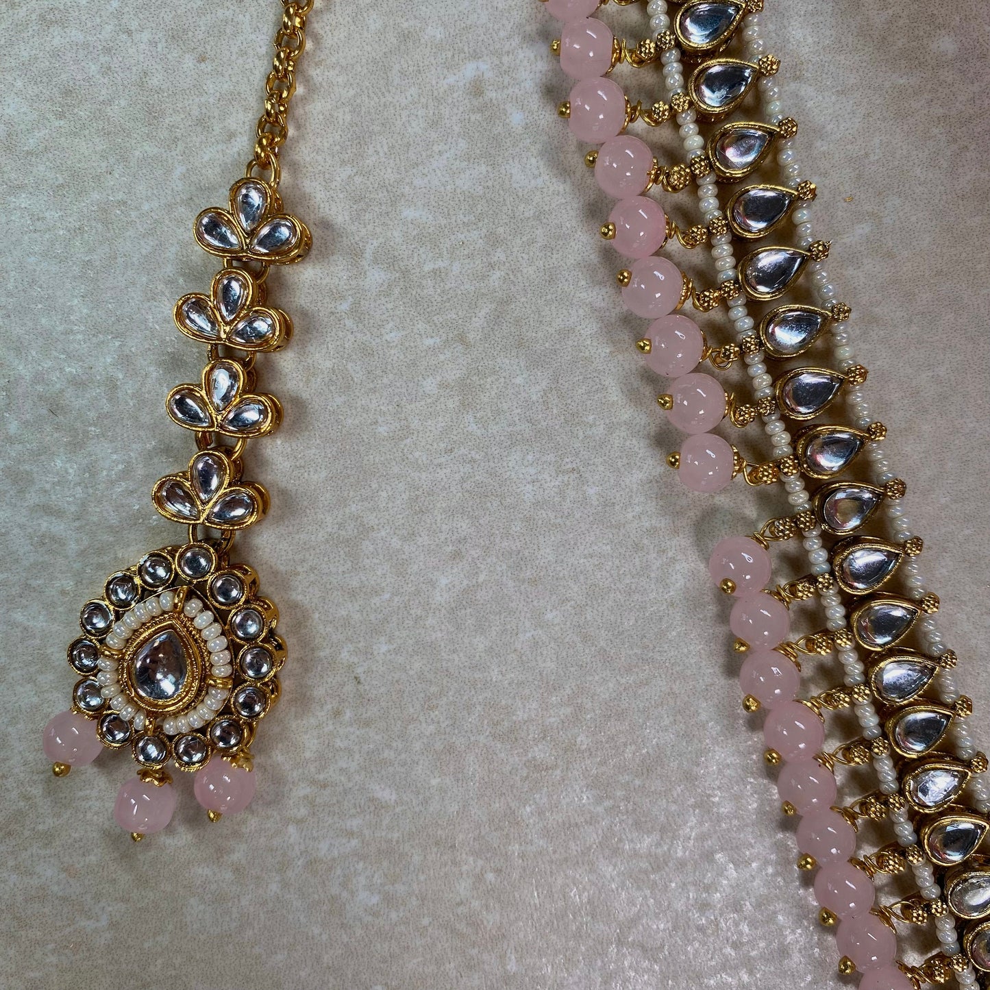 Slim Faux Kundan Pink Choker