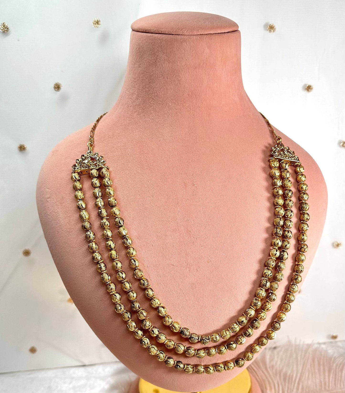 Long Gold Necklace/Long Mala/ Haar/ Unique Style/ Indian/ Pakistani/Fashion Jewellery/ Gift for Women