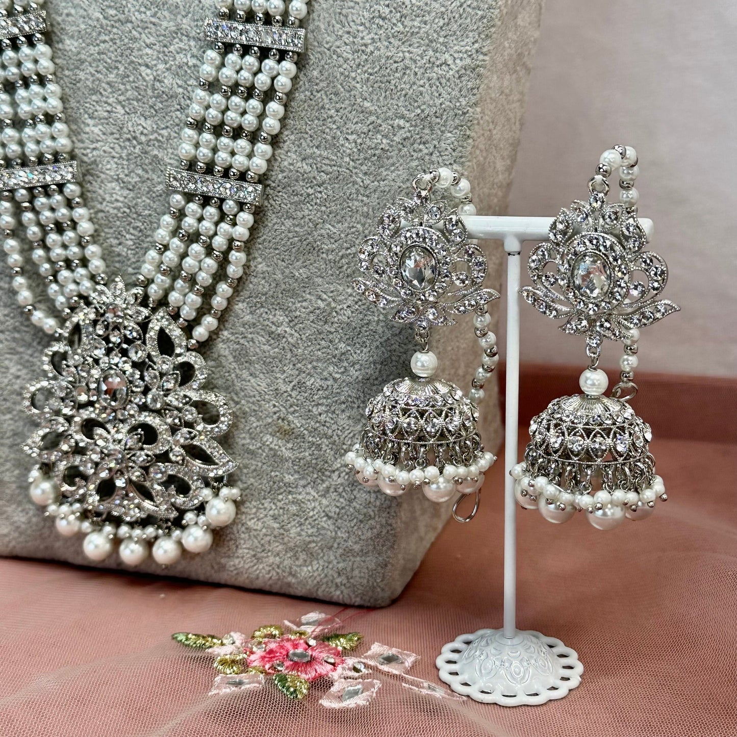 Sparkly Silver Mala Set