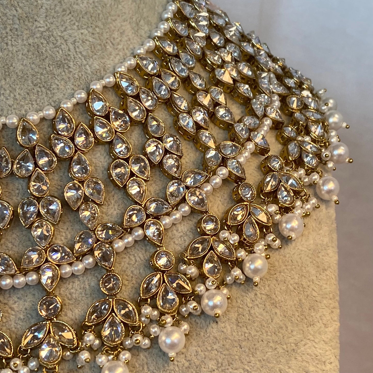 Antique Gold and Silver Bridal Necklace/ Unique Style/ Indian/ Pakistani/Fashion Jewellery/ Gift for Women