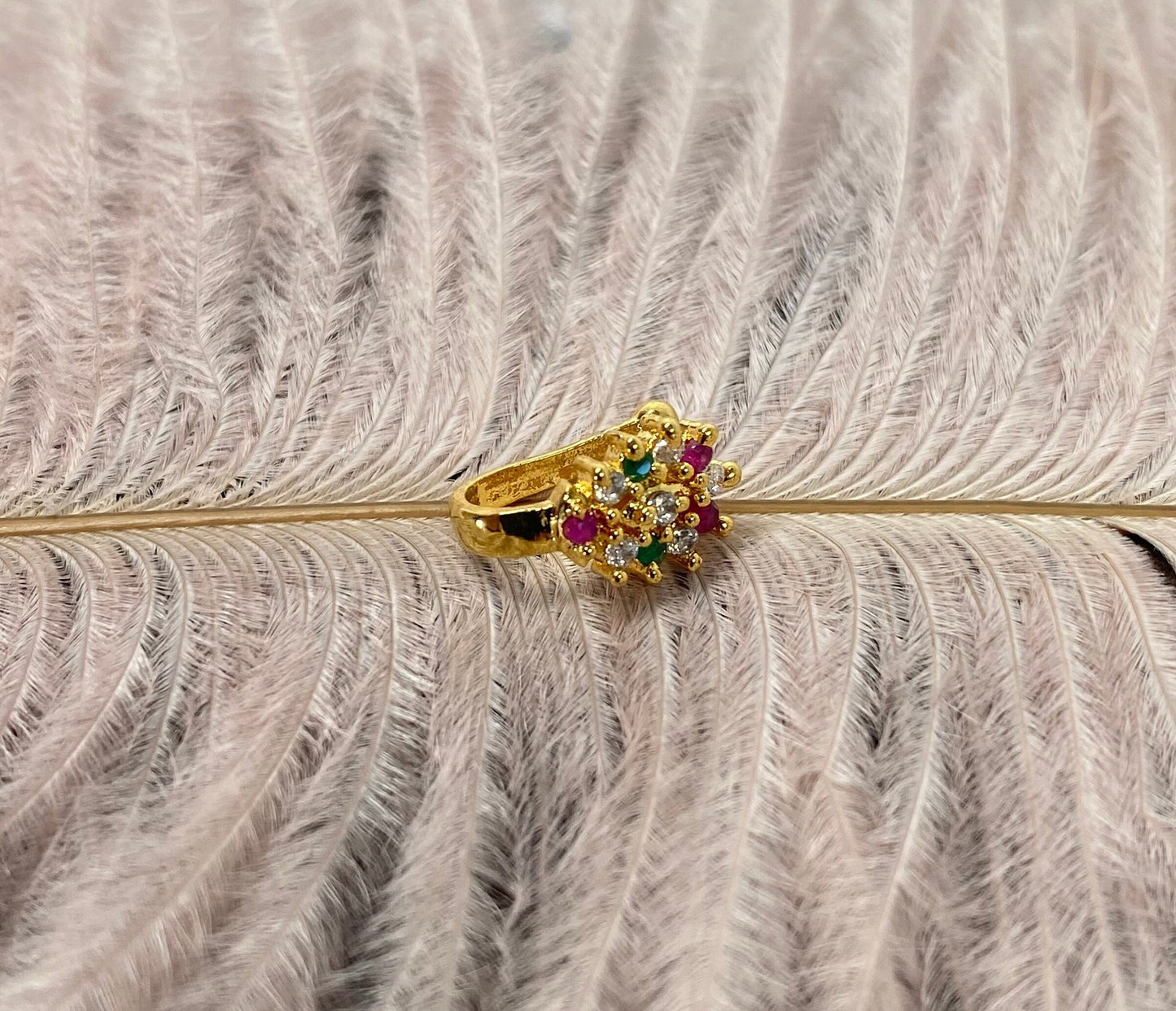 Nose-piericing Nose Ring - Multicolour/ Fashion Jewellery/ Gift for Women/Indian/Pakistani style/Nath /Indian Nose Jewellery