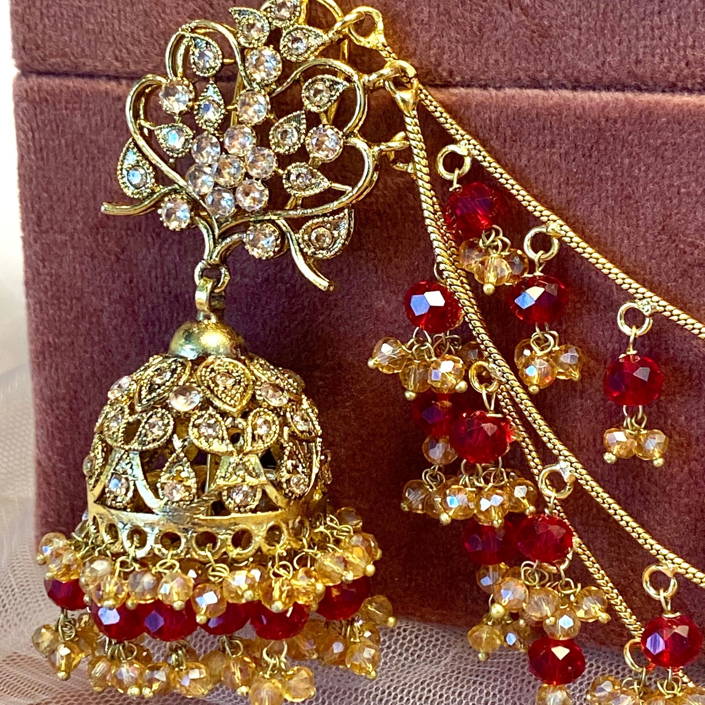 Jhumka Earrings with Chains