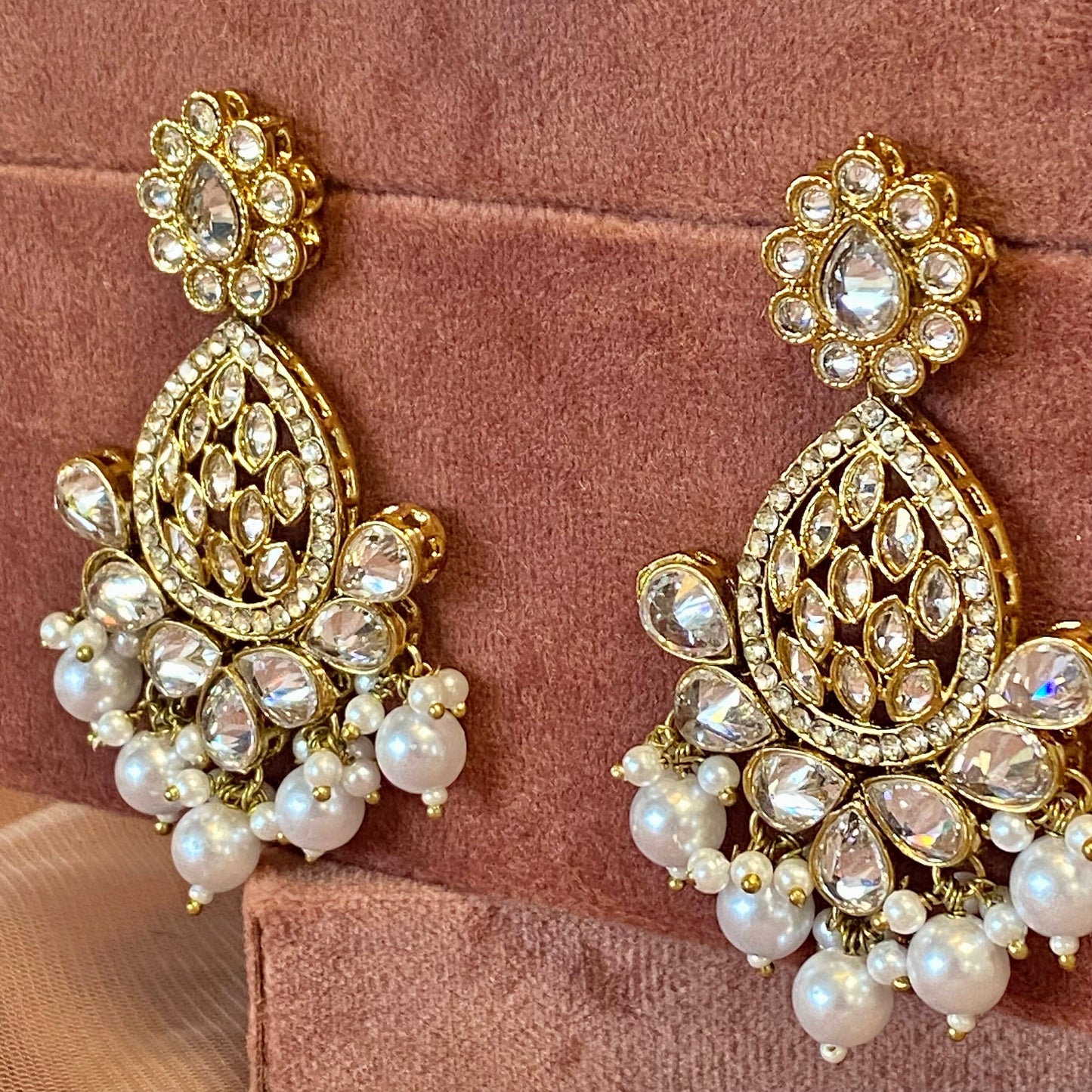 Antique Gold and Silver Indian Earrings