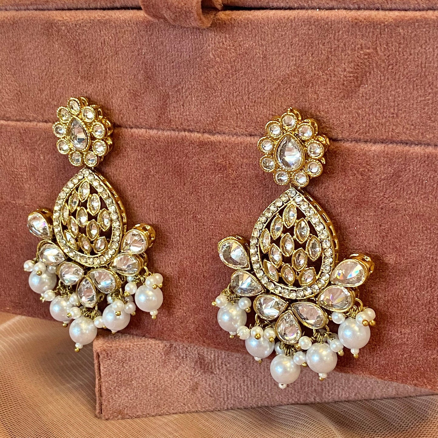 Antique Gold and Silver Indian Earrings