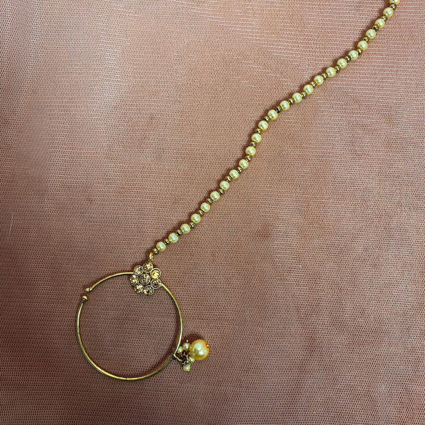 Non-Piercing Nose Ring - Pearl (Left)