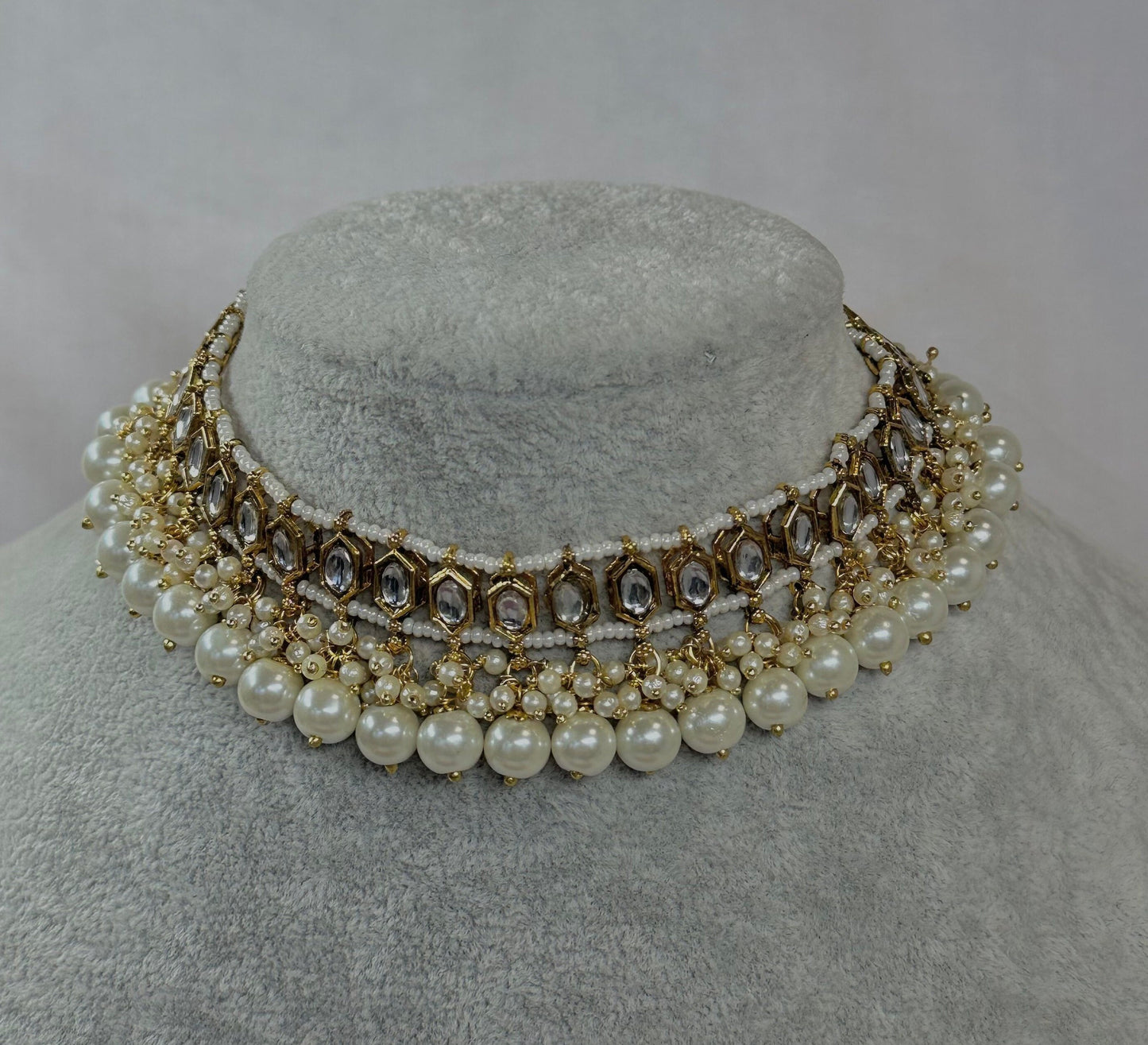 Faux Kundan Choker - Pearl/ Unique Style/ Indian/ Pakistani/Fashion Jewellery/ Gift for Women