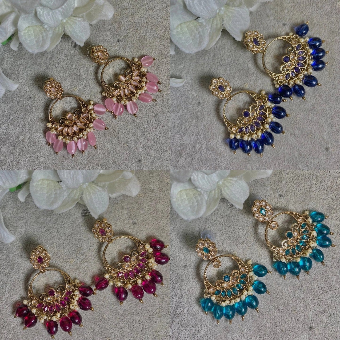 Teal Crystal Earrings
