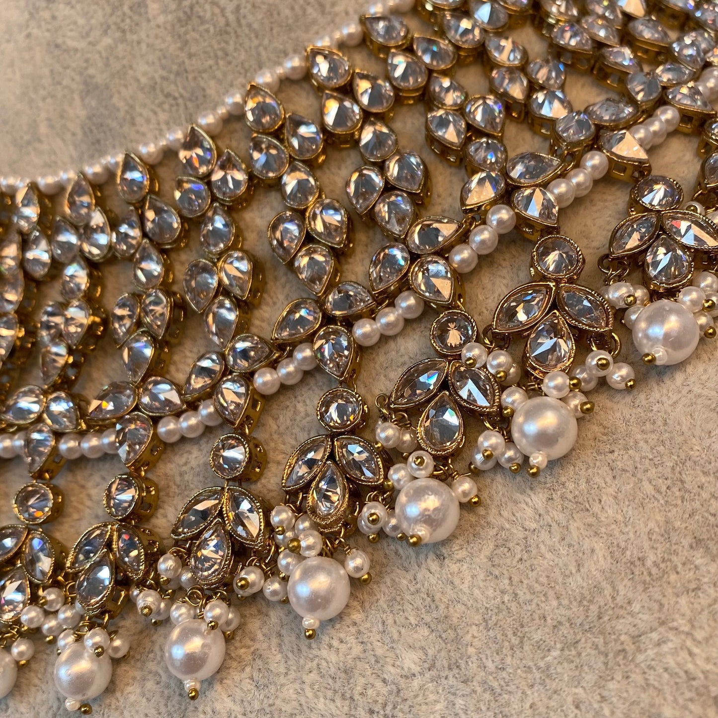 Antique Gold and Silver Bridal Necklace/ Unique Style/ Indian/ Pakistani/Fashion Jewellery/ Gift for Women