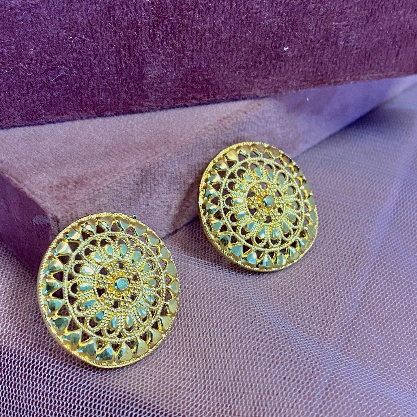 Bright Gold Earring Tops/ Fashion Jewellery/ Gift for Women/Indian/Pakistani style