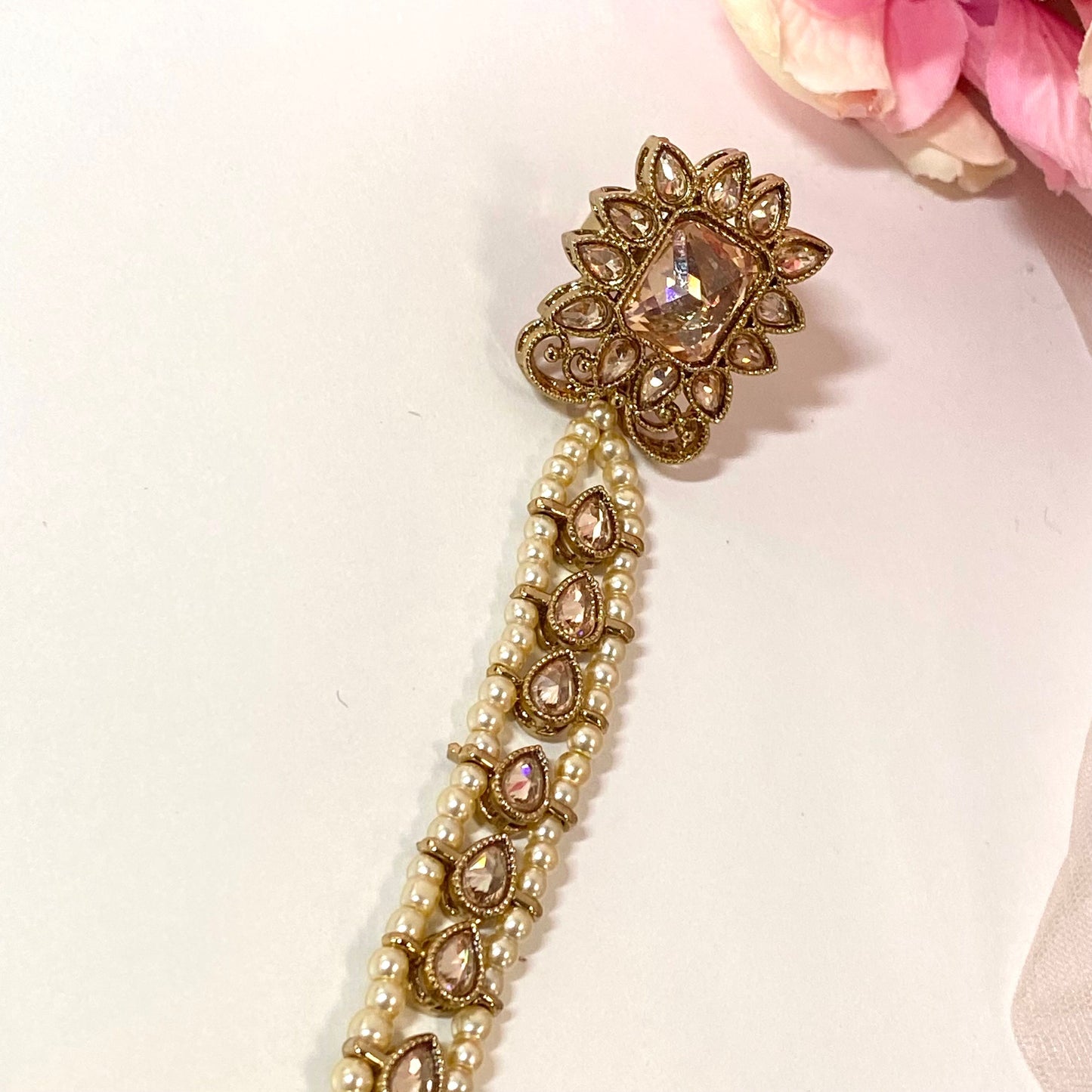 Hand Harness - Pair - Champagne/ Fashion Jewellery/ Gift for Women/Indian/Pakistani style /Haathphool/Hand Accessory