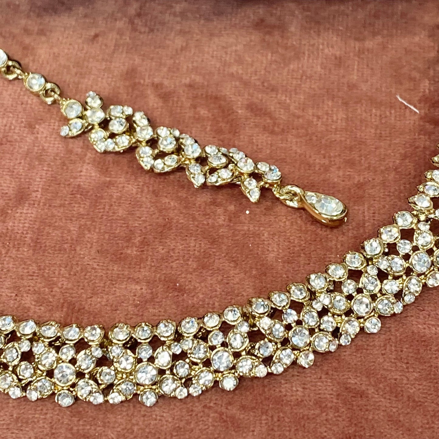 Stunning Necklace Set - Antique Gold and Silver Earring/ Tikka/ Tikli/ Indian/ Pakistani/Fashion Jewellery/ Gift for Women/Christmas