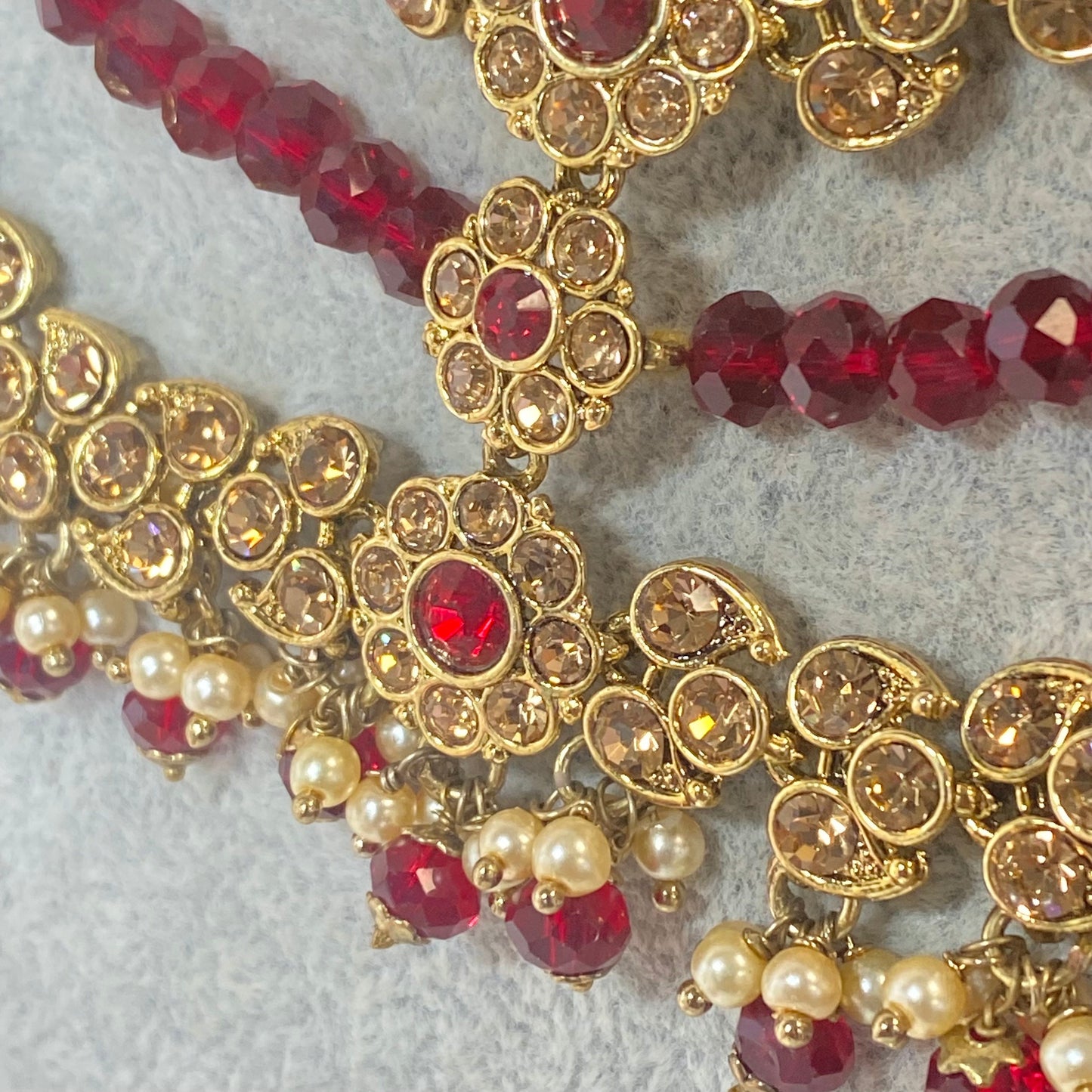 Maroon/ Golden Short Mala/ Unique Style/ Indian/ Pakistani/Fashion Jewellery/ Gift for Women