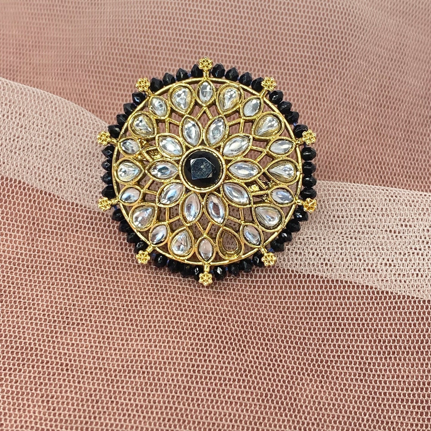 Medium Ring - Black/ Fashion Jewellery/ Gift for Women/Indian/Pakistani style