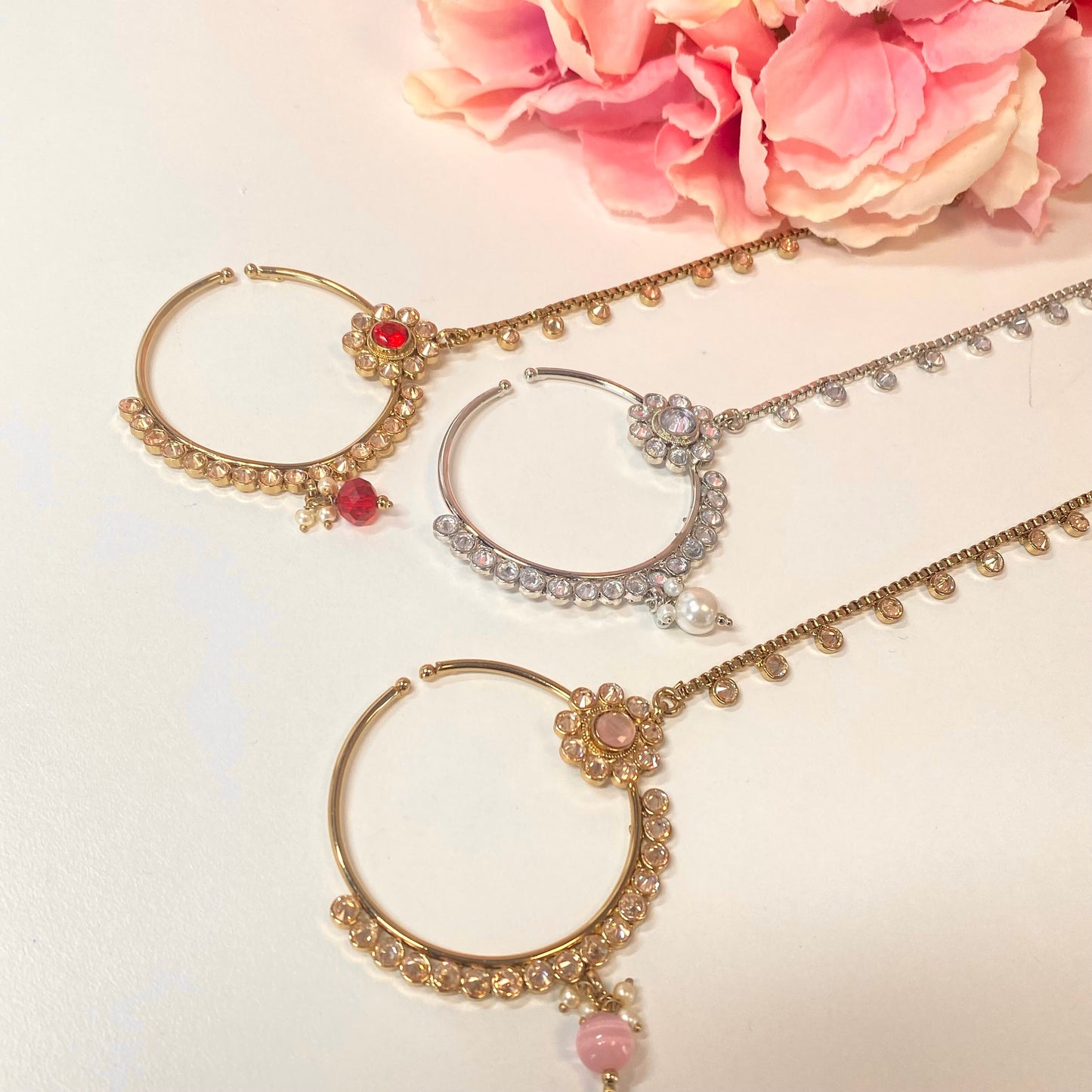 Non-Piercing Nose Ring - Pink