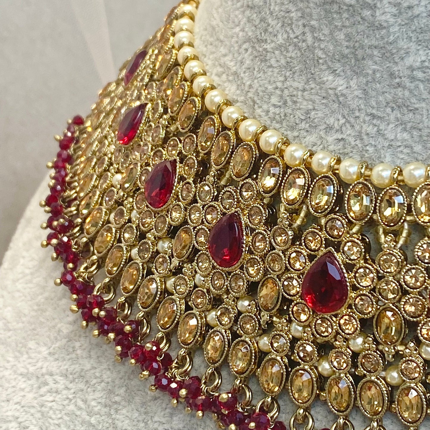 Maroon Necklace only/ Unique Style/ Indian/ Pakistani/Fashion Jewellery/ Gift for Women