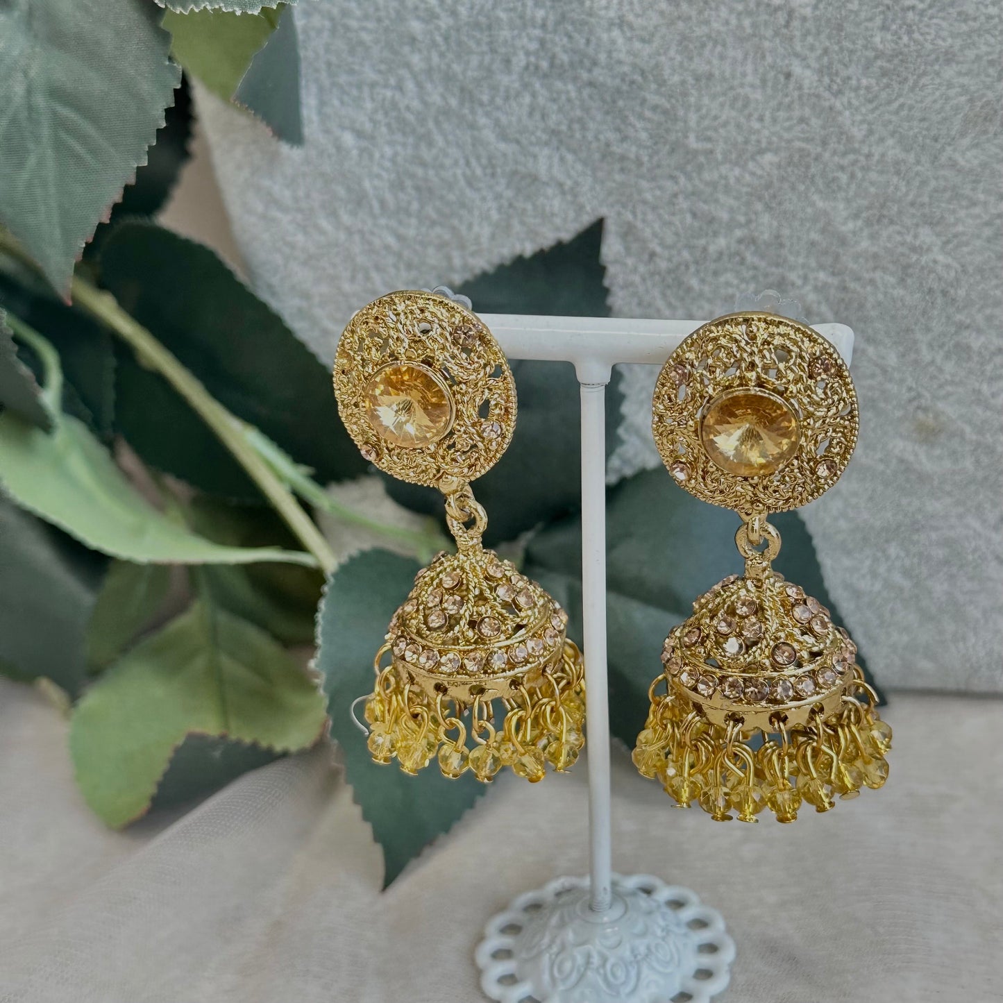 Bright Gold Choker Set/ Jhumka earring/ Tikka/ Indian/ Pakistani/Fashion Jewellery/