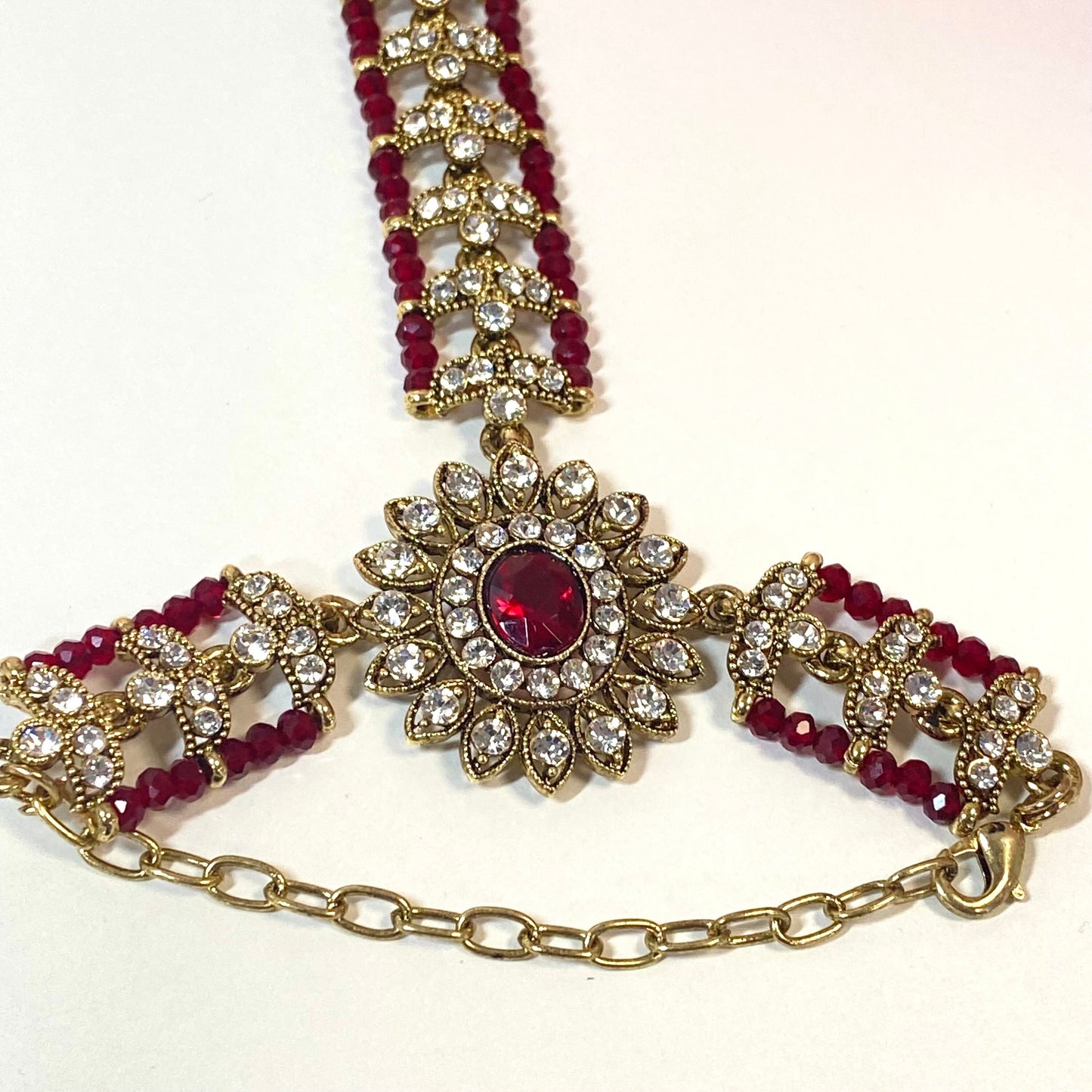 Hand Harness - Red/ Fashion Jewellery/ Gift for Women/Indian/Pakistani style /Haathphool/Hand Accessory