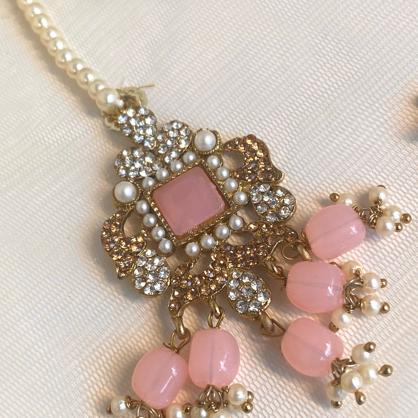 Bridal Pink Choker complete with Jhumar/ Unique Style/ Indian/ Pakistani/Fashion Jewellery/ Gift for Women