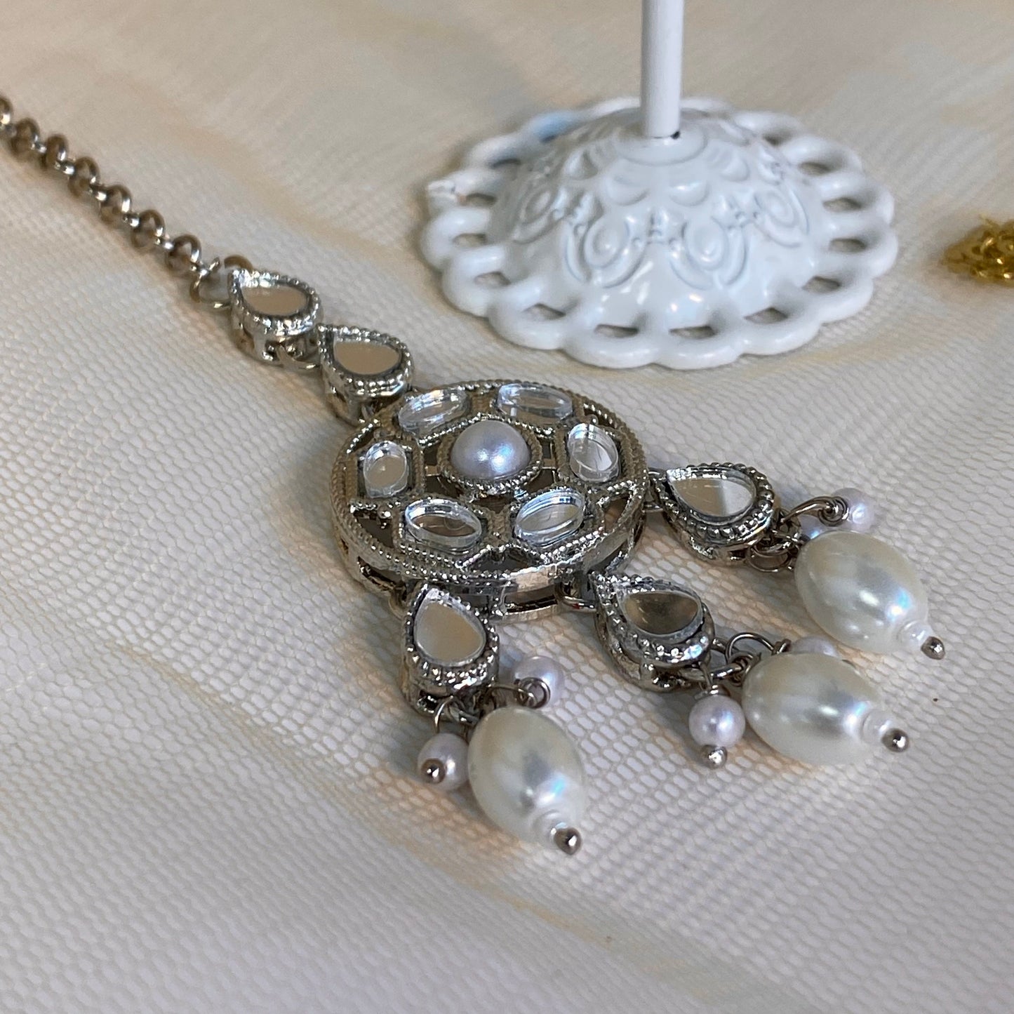 Mirrored Earring and Tikka Set