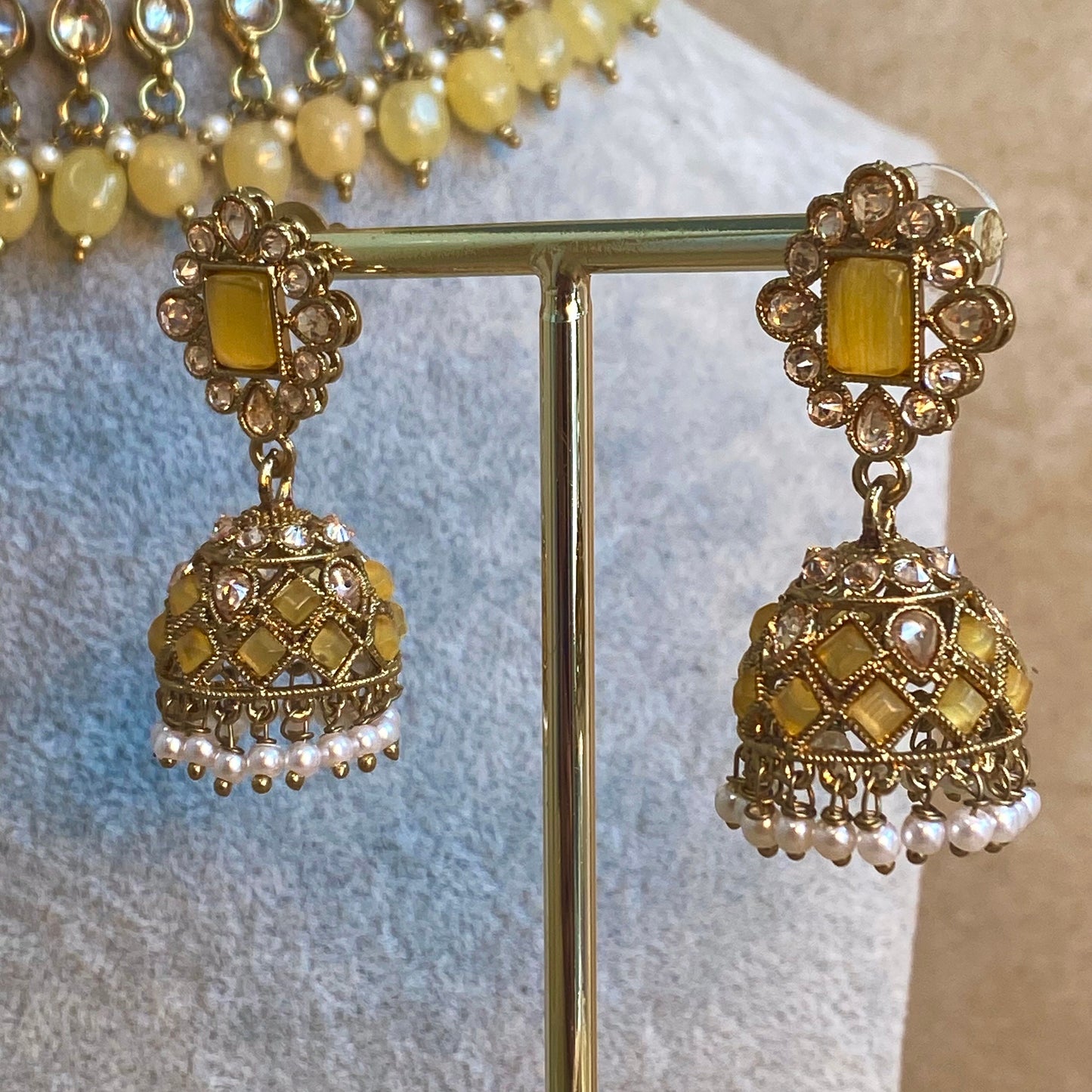 Peach and Yellow Choker Set