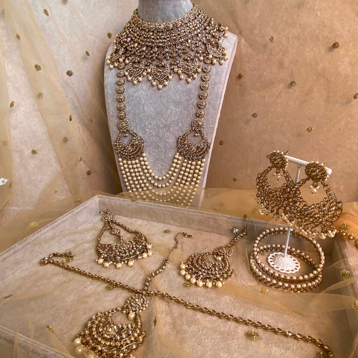 Antique Gold and champagne bridal set