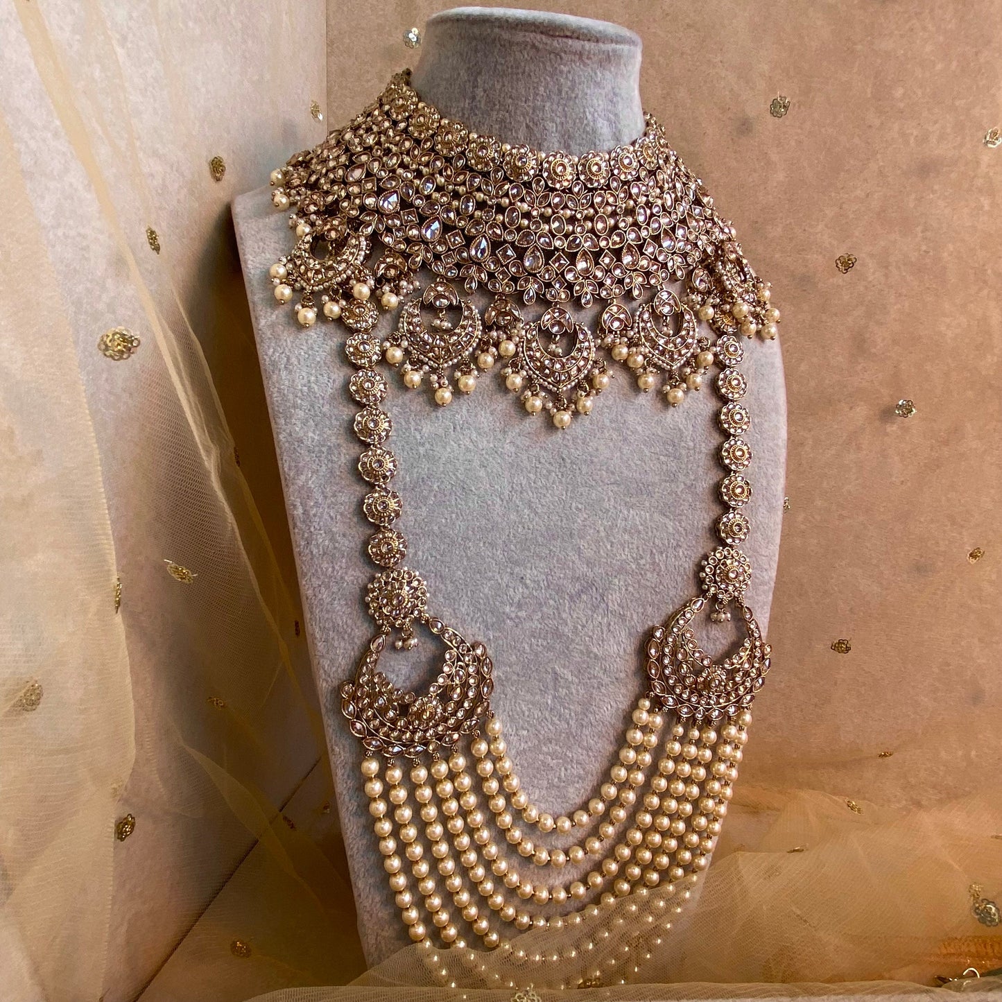 Antique Gold and champagne bridal set