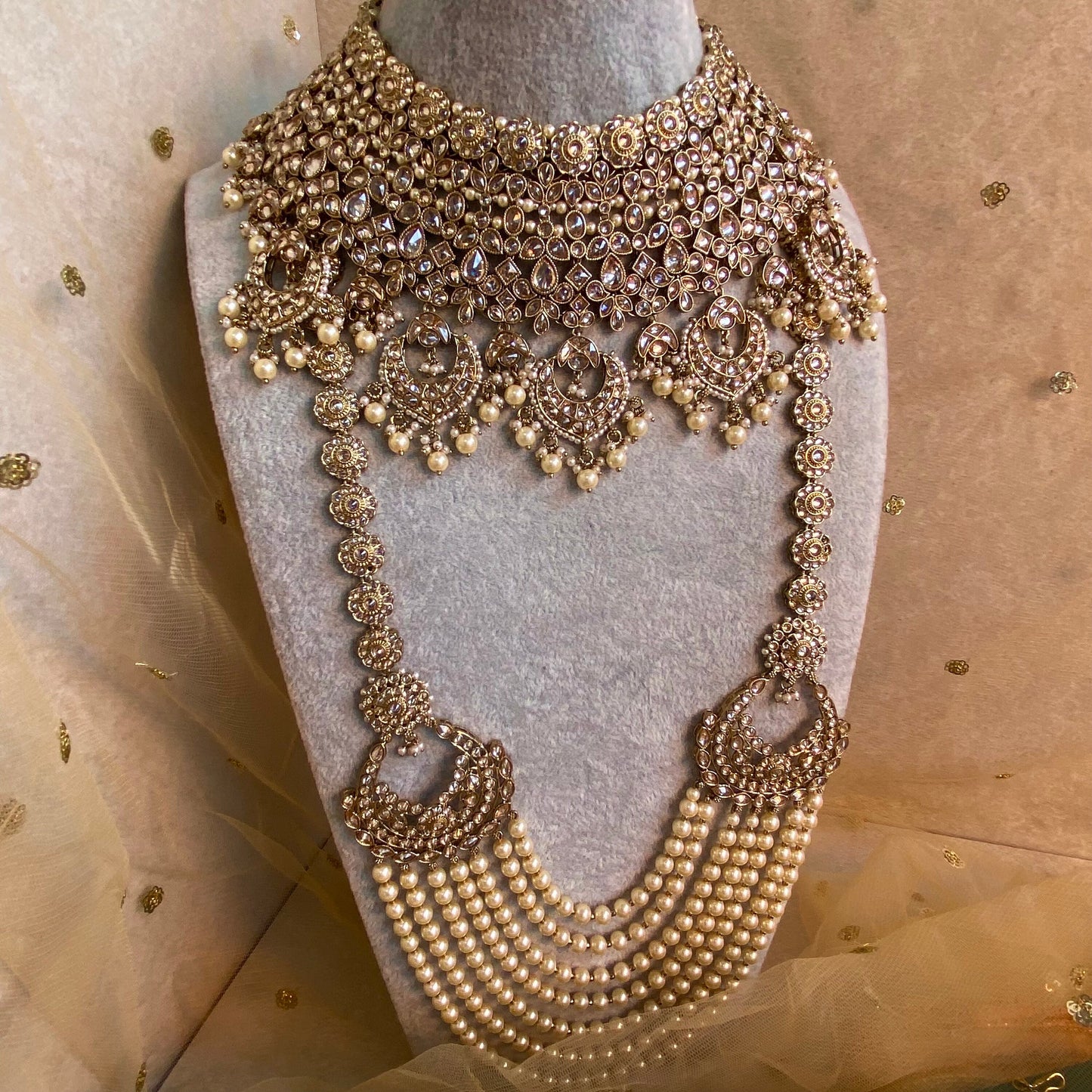 Antique Gold and champagne bridal set