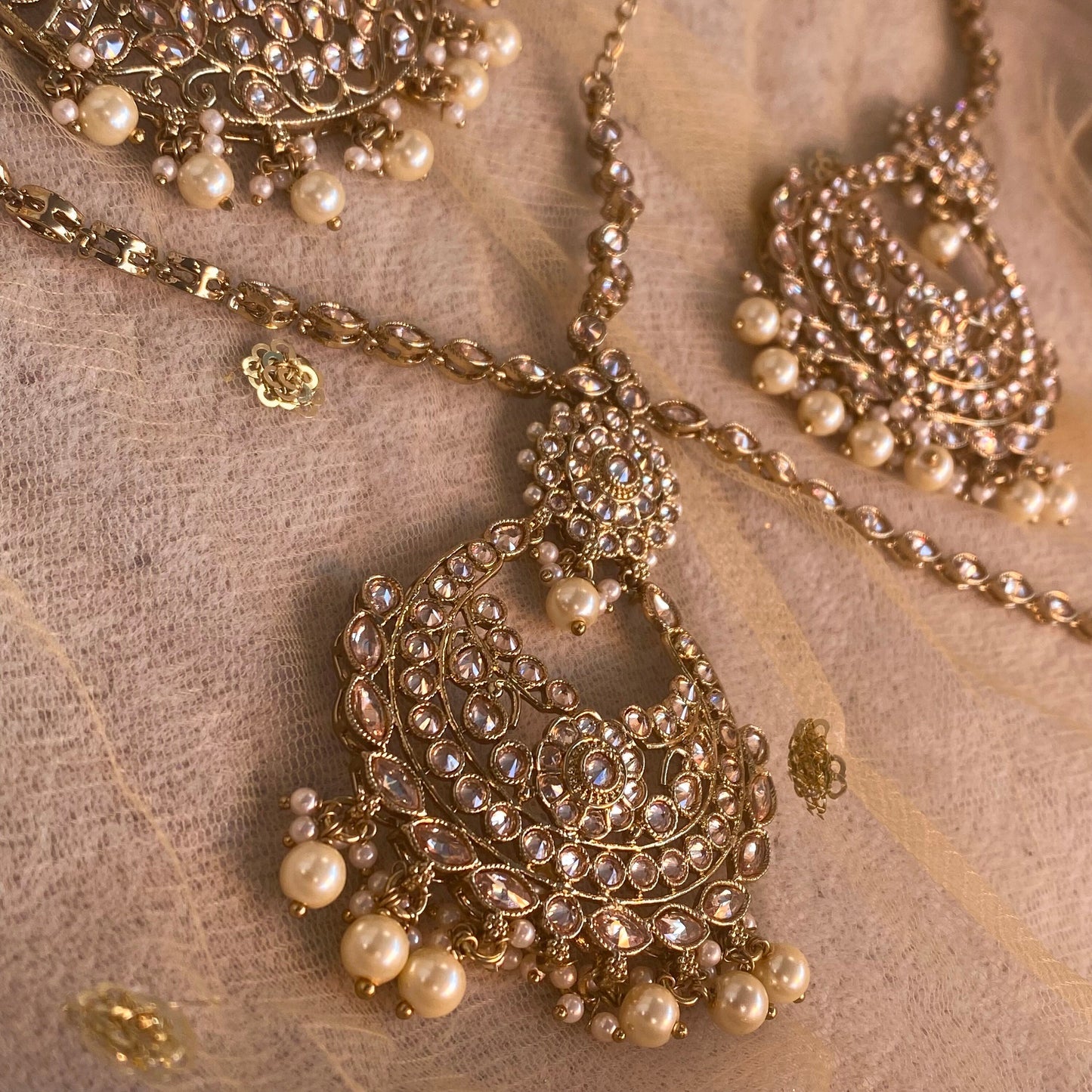 Antique Gold and champagne bridal set