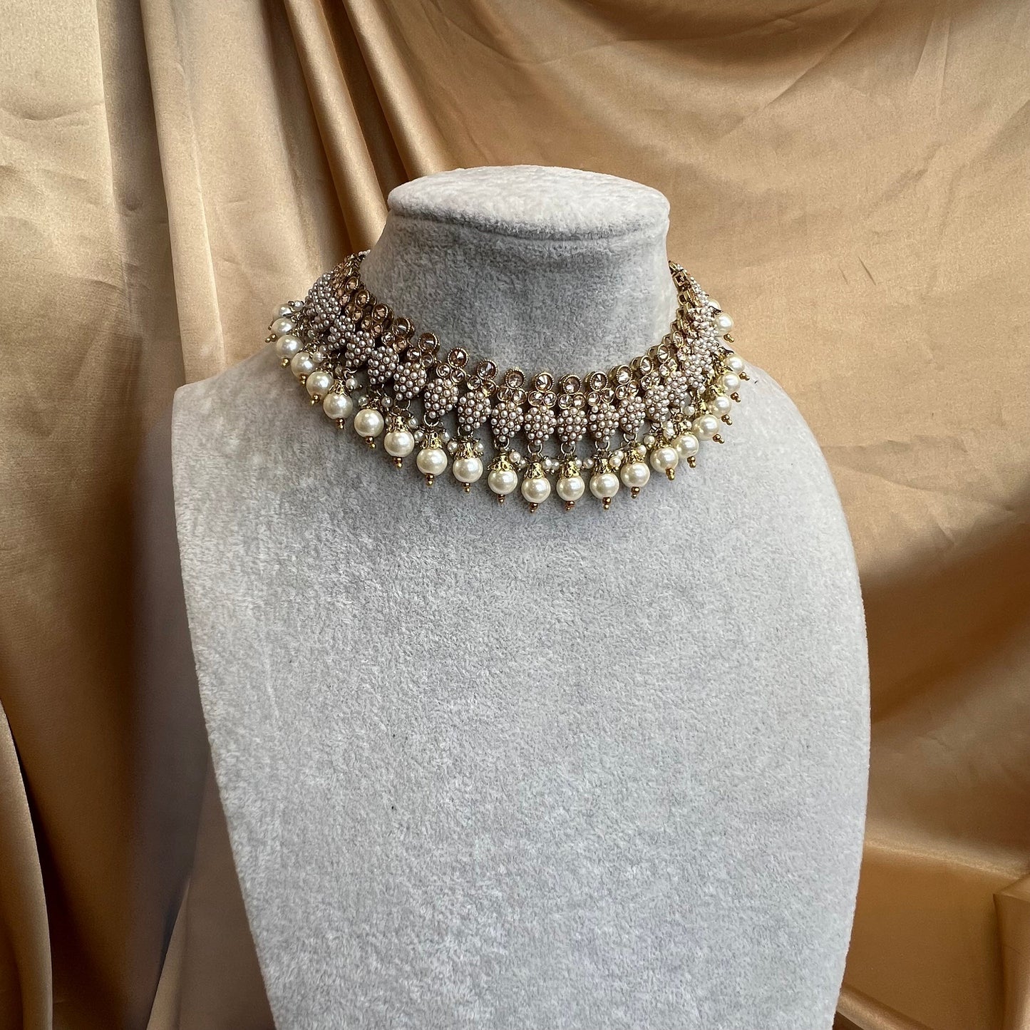 Golden Necklace - Slightly Faulty/ Unique Style/ Indian/ Pakistani/Fashion Jewellery/ Gift for Women