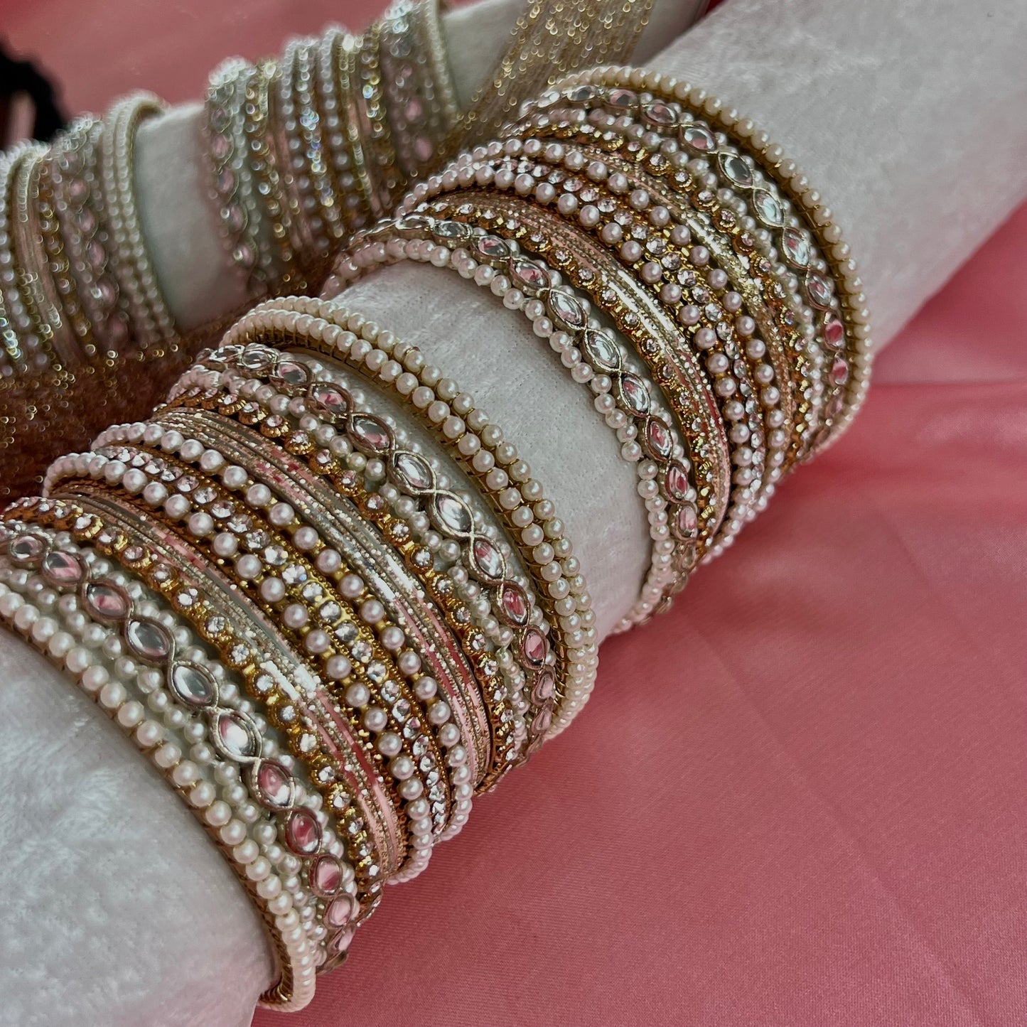 Small Golden Pearly Bangle Set/Indian/ Pakistani/Jewelley/ Fashion Bracelet