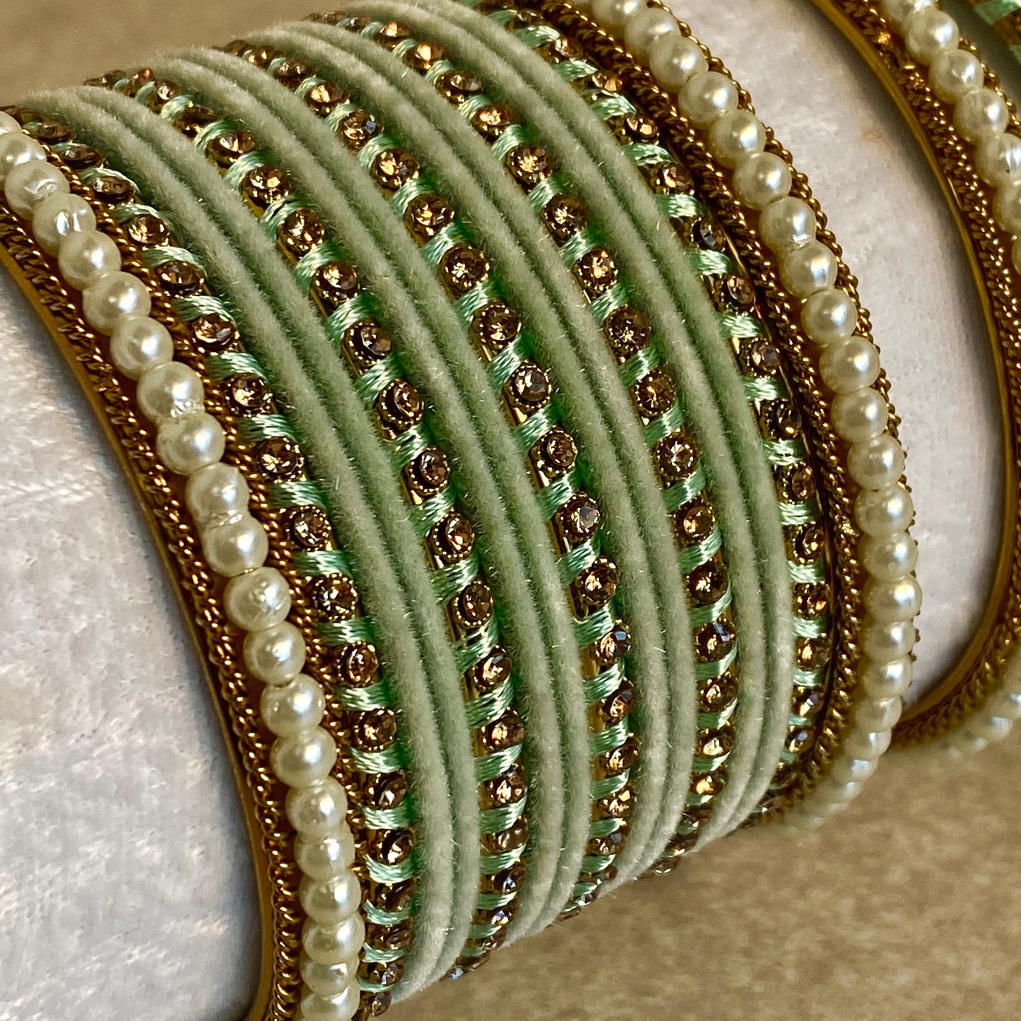 Pearl Mint Bangle Set/Indian/ Pakistani/Jewelley/ Fashion Bracelet