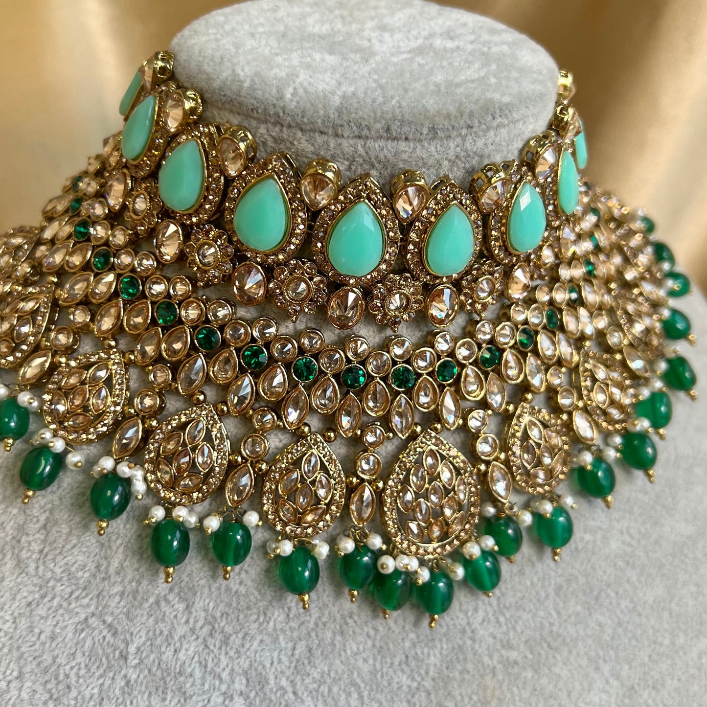 Mint and Golden Choker Only/ Unique Style/ Indian/ Pakistani/Fashion Jewellery/ Gift for Women