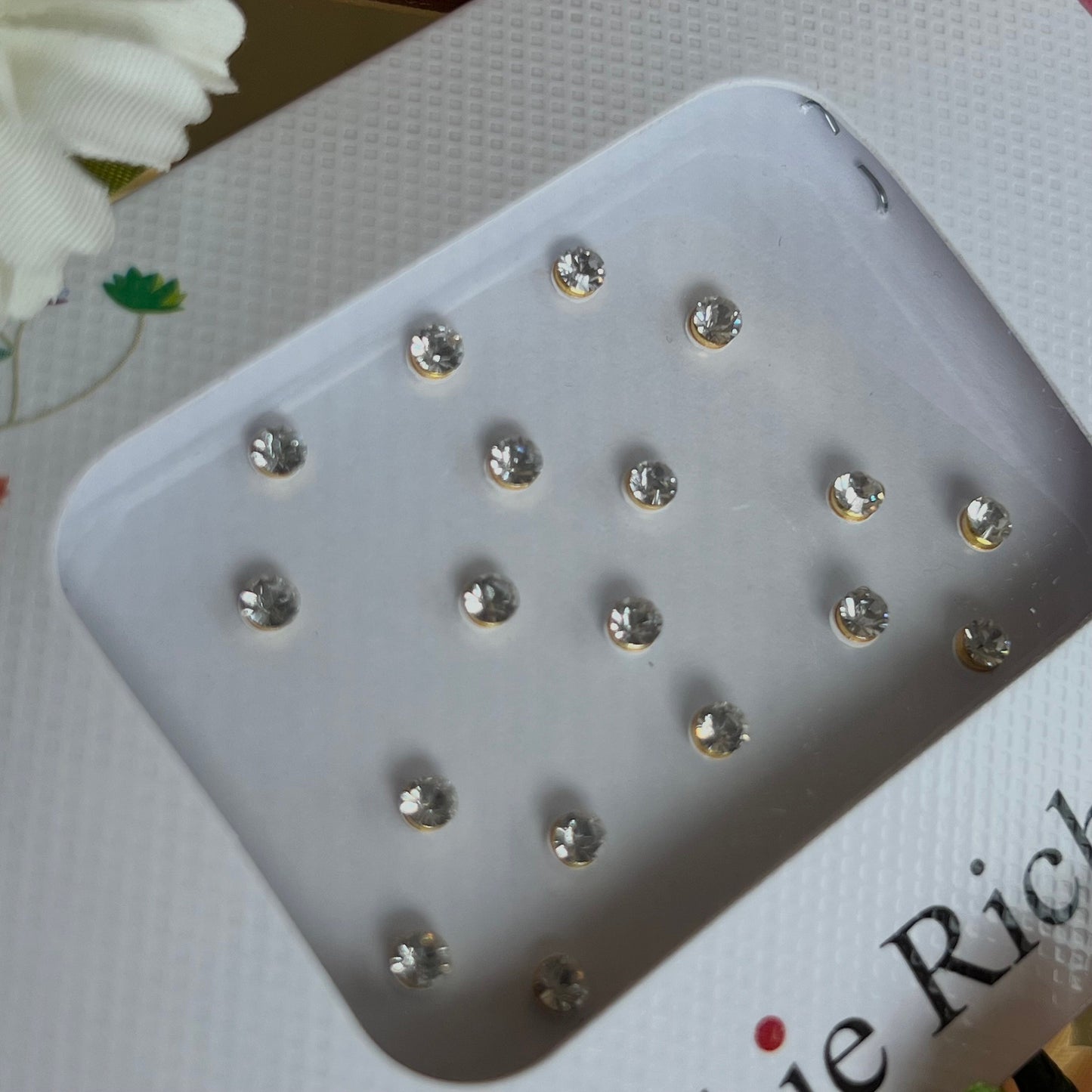 Clear Crystal Bindi Pack/ Bindiya/ Chanlo/ Indian Accessory/ Forehead Sticky Gem