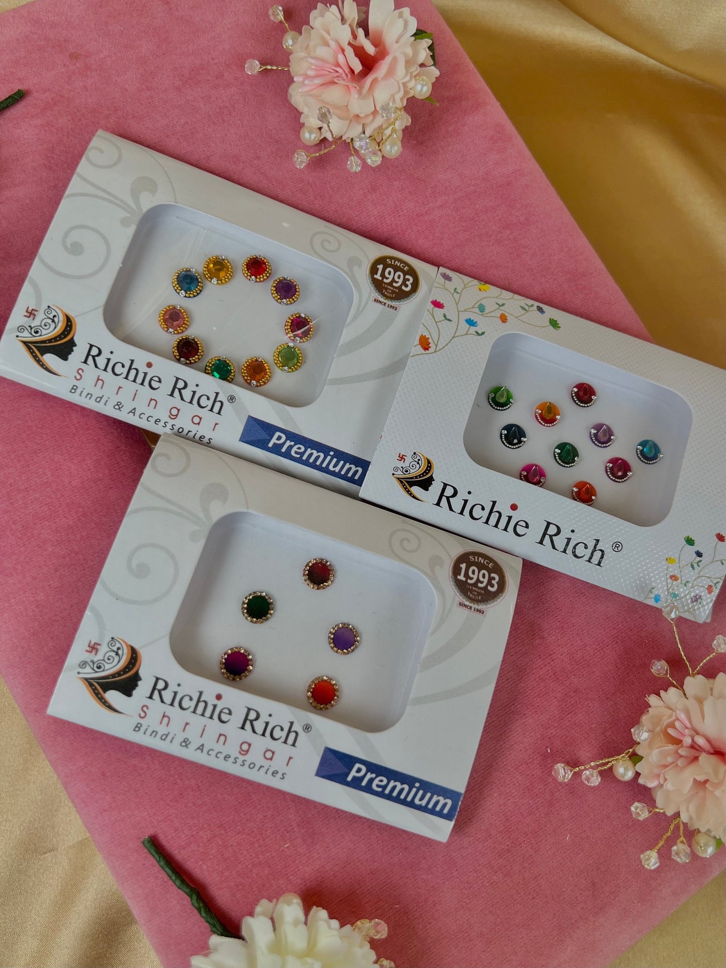3 Pack of Multicolour Bindis