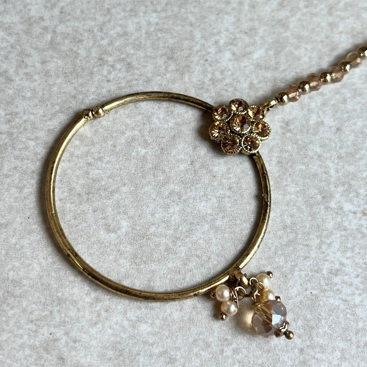 Non-Piercing Nose Ring - Champagne/ Fashion Jewellery/ Gift for Women/Indian/Pakistani style/Nath /Indian Nose Jewellery