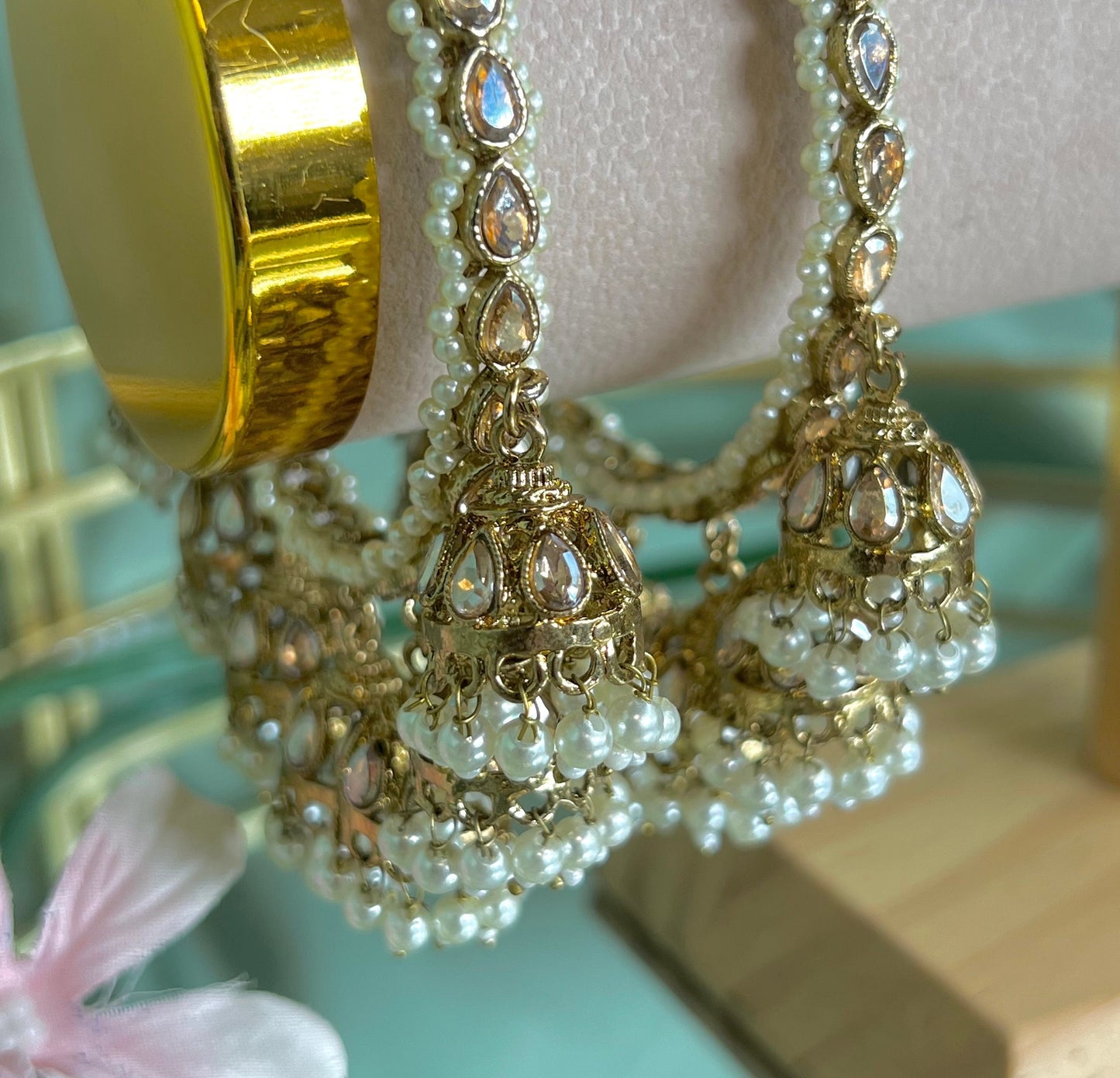 Antique Gold 7 Drop Jhumka Bangles - Gold/Indian/ Pakistani/Jewelley/ Fashion Bracelet