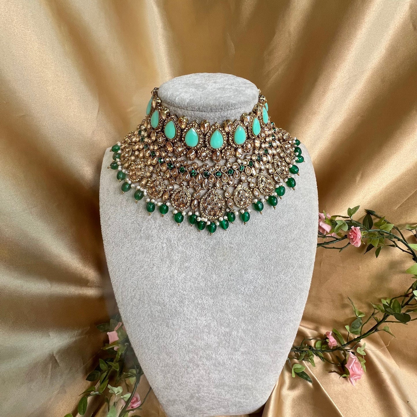 Green/Necklace only/ Unique Style/ Indian/ Pakistani/Fashion Jewellery/ Gift for Women