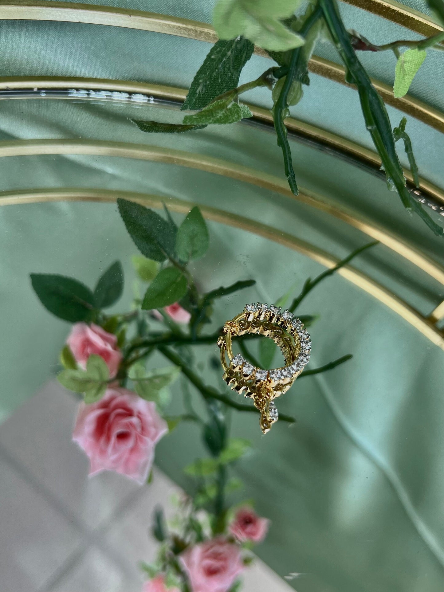 Medium Crystal Nose Ring - Non Piericing/ Fashion Jewellery/ Gift for Women/Indian/Pakistani style/Nath /Indian Nose Jewellery