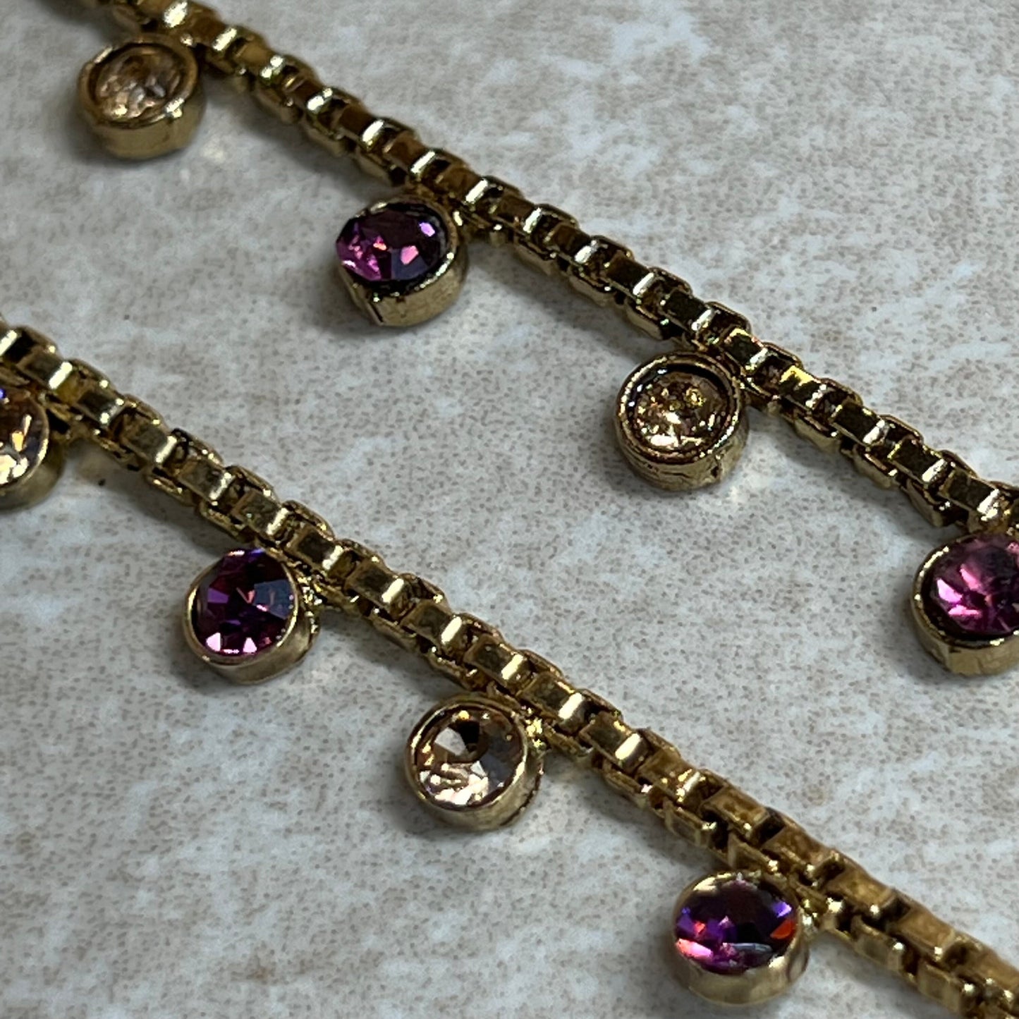 Anklets Purple and Gold- Rhinestones/Indian/ Pakistani Style Jhanjra/ Foot Accessory