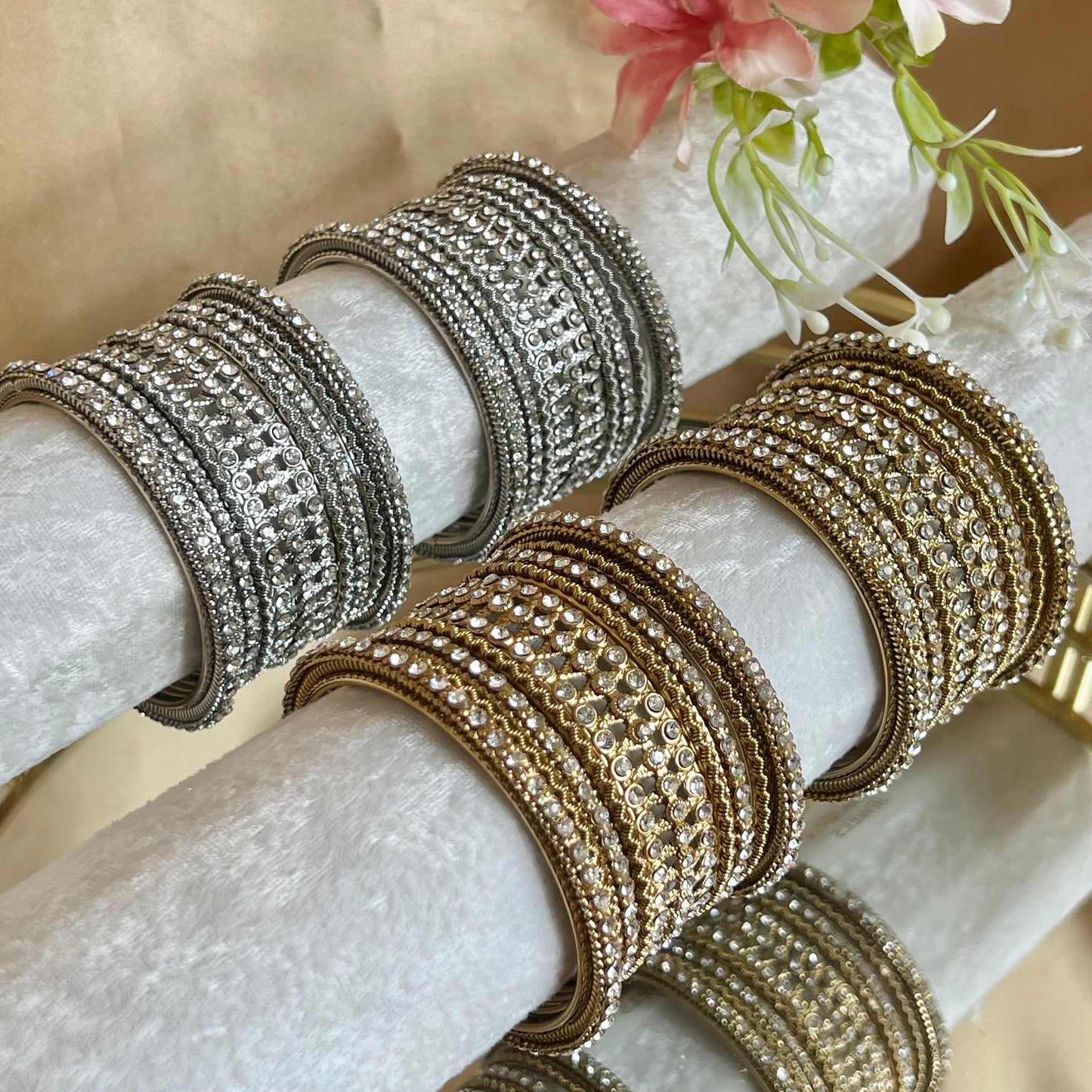 Crystal Bangles - Silver/Indian/ Pakistani/Jewelley/ Fashion Bracelet