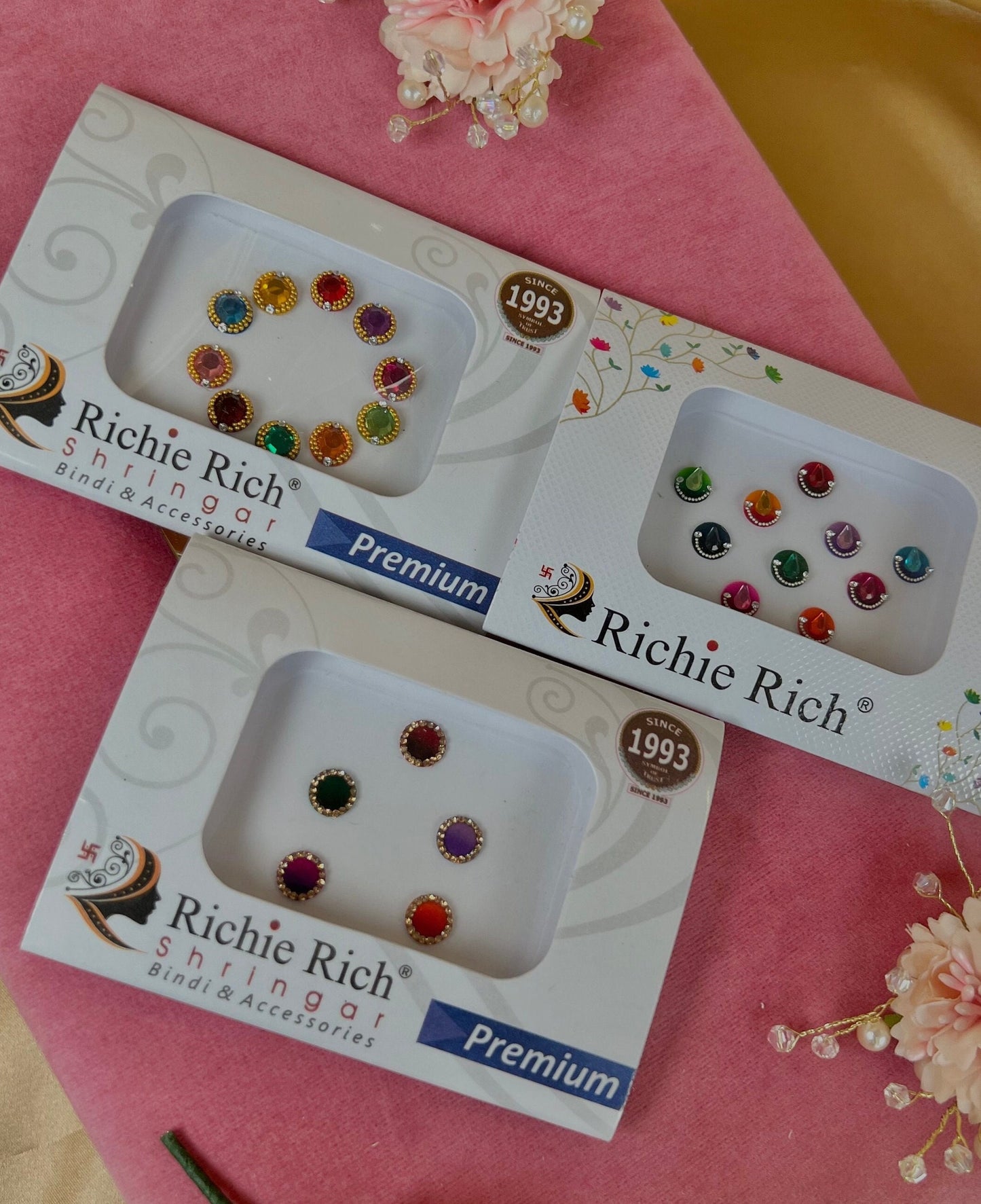 3 Pack of Multicolour Bindis
