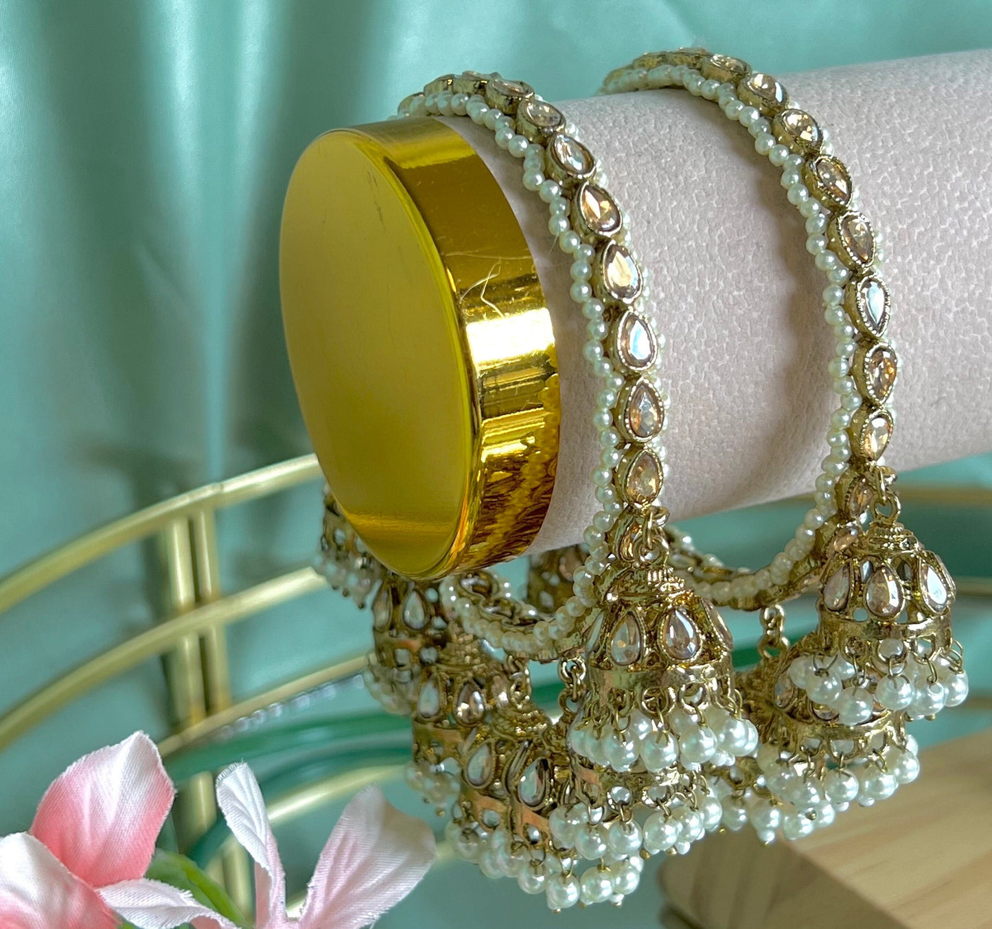 Antique Gold 7 Drop Jhumka Bangles - Gold/Indian/ Pakistani/Jewelley/ Fashion Bracelet