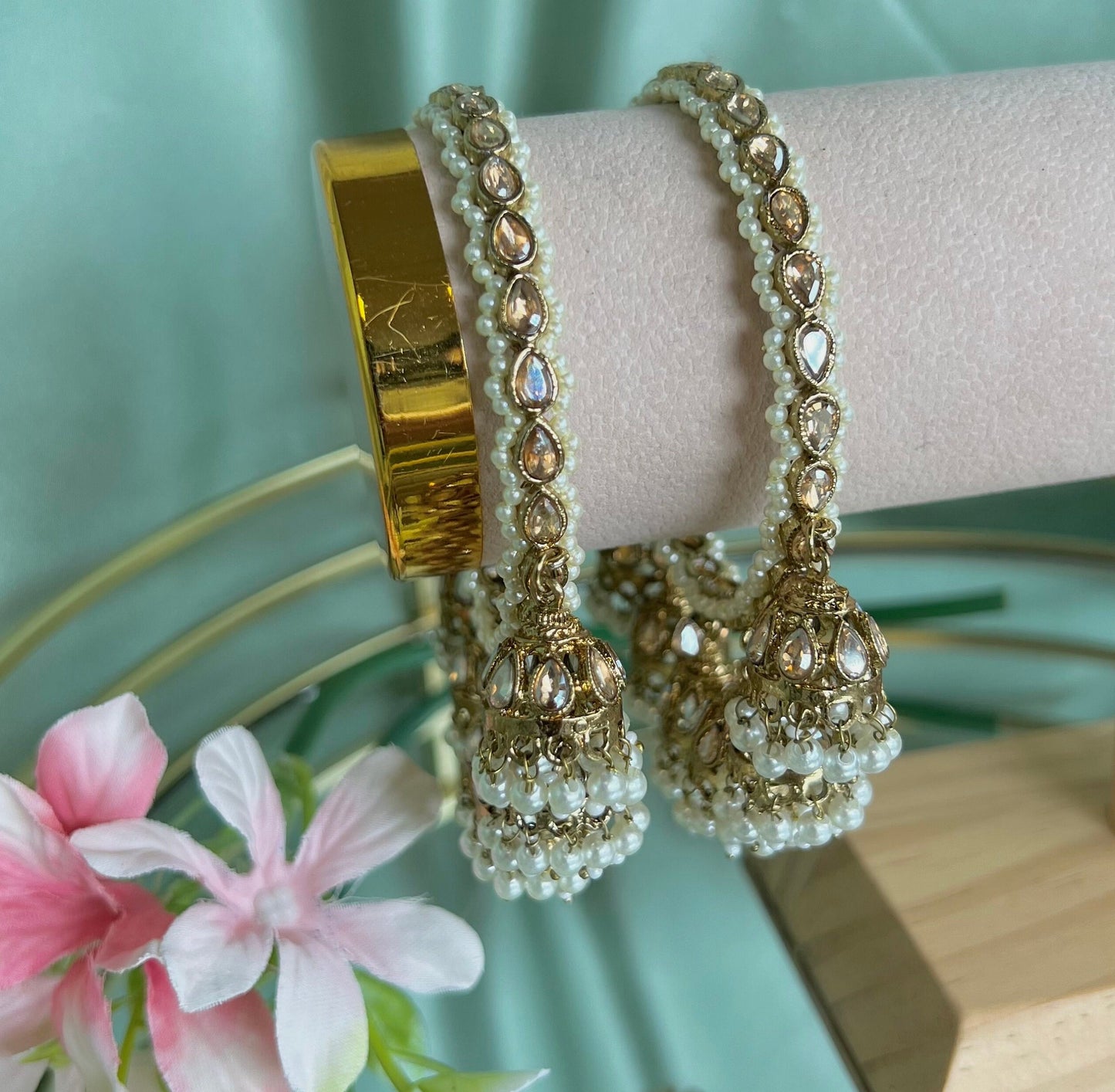 Antique Gold 7 Drop Jhumka Bangles - Gold/Indian/ Pakistani/Jewelley/ Fashion Bracelet