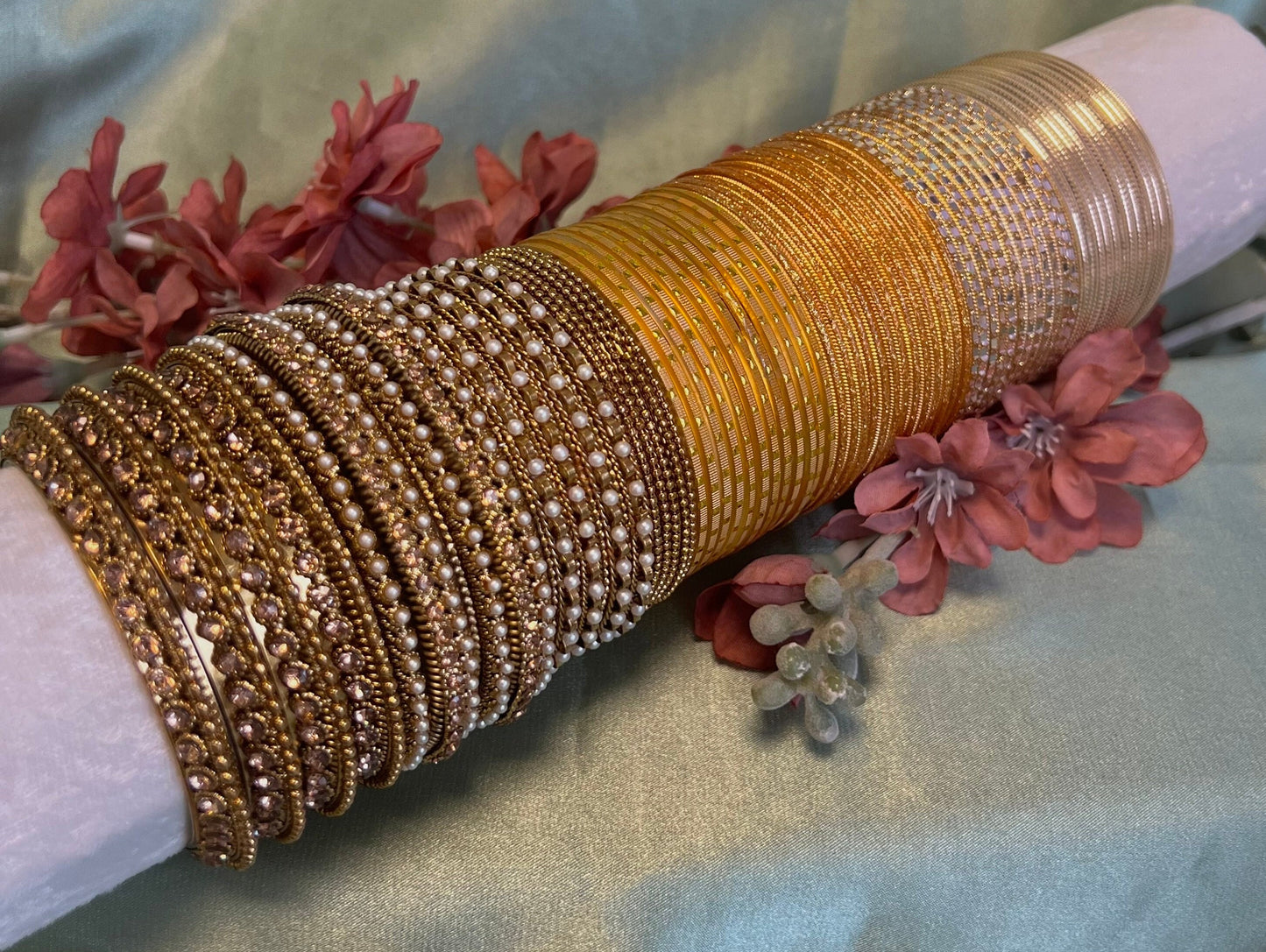 Bangle Roll Build Your Bangle Set - Golden Collection Set/Indian/ Pakistani/Jewelley/ Fashion Bracelet