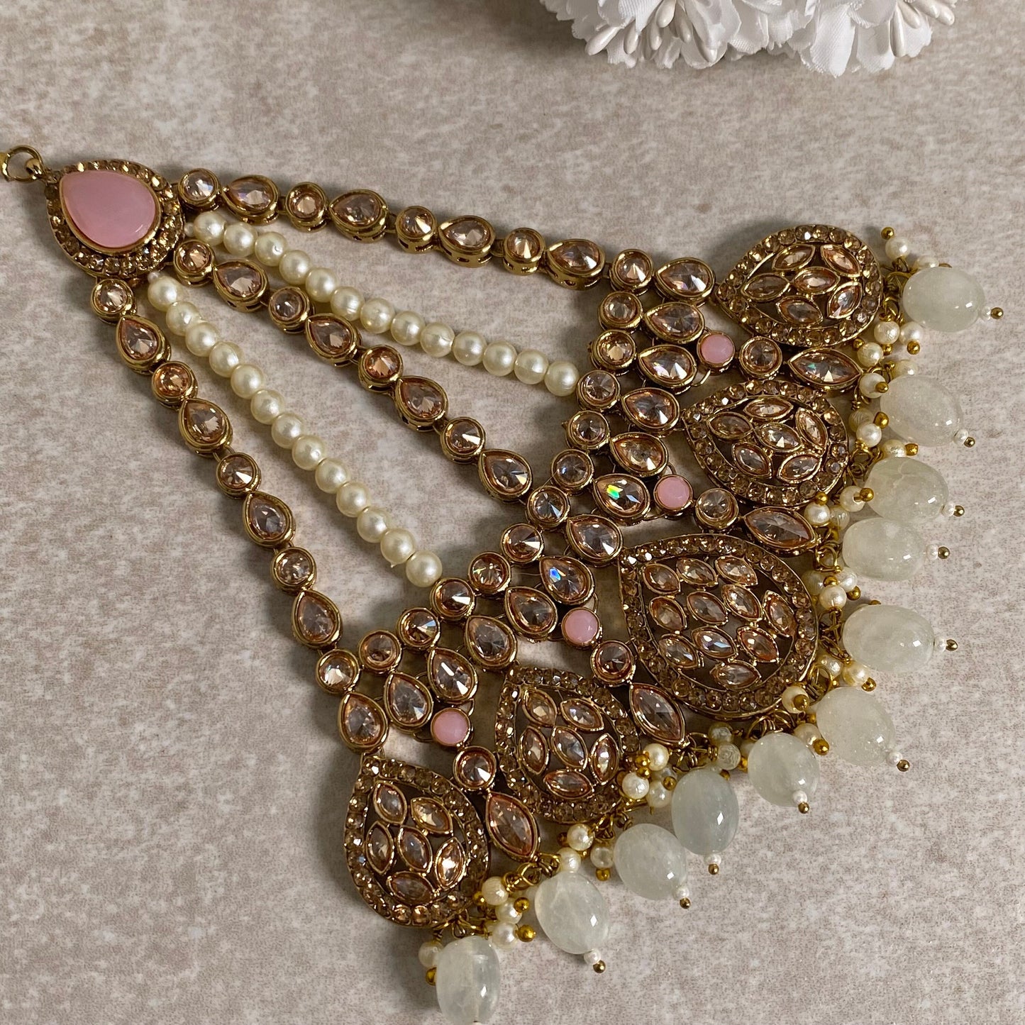 Jhumar/ Golden/Pink/Light Pink/Champagne/ Mint/ Pastel/ Passa/Jhoomar/ Indian/ Pakistani Style/Headpieces