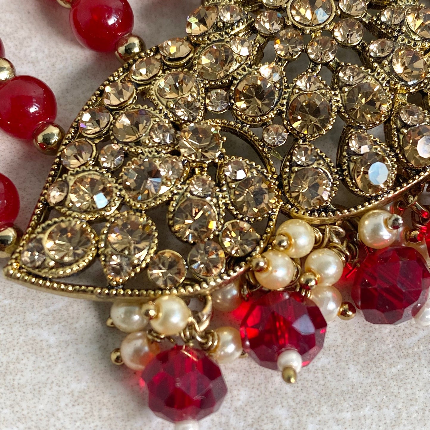 Jhumar/ Maroon/Gold and Maroon/Golden Rhinestone/ Jhoomar/ Passa/ Indian/ Pakistani Style/Headpieces
