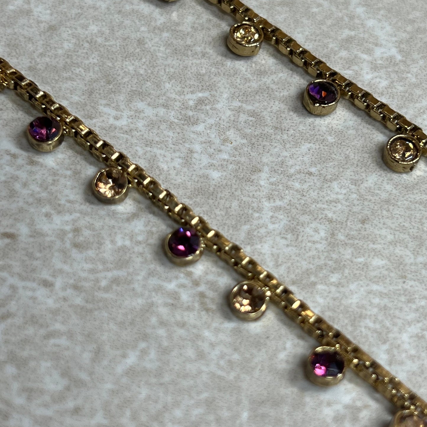 Anklets Purple and Gold- Rhinestones/Indian/ Pakistani Style Jhanjra/ Foot Accessory
